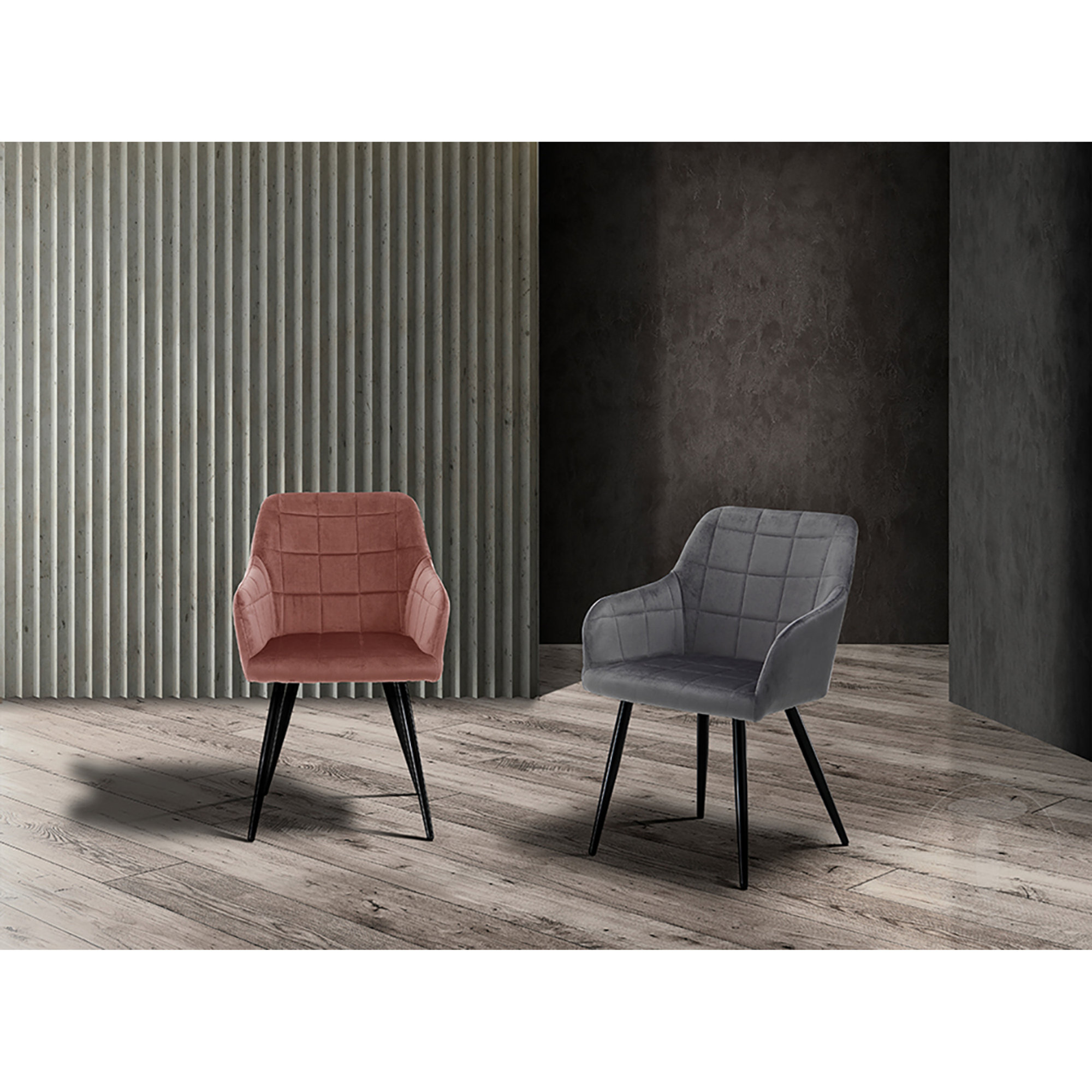 Set da 2 sedie Denver, grigio/nero opaco Tomasucci vista3
