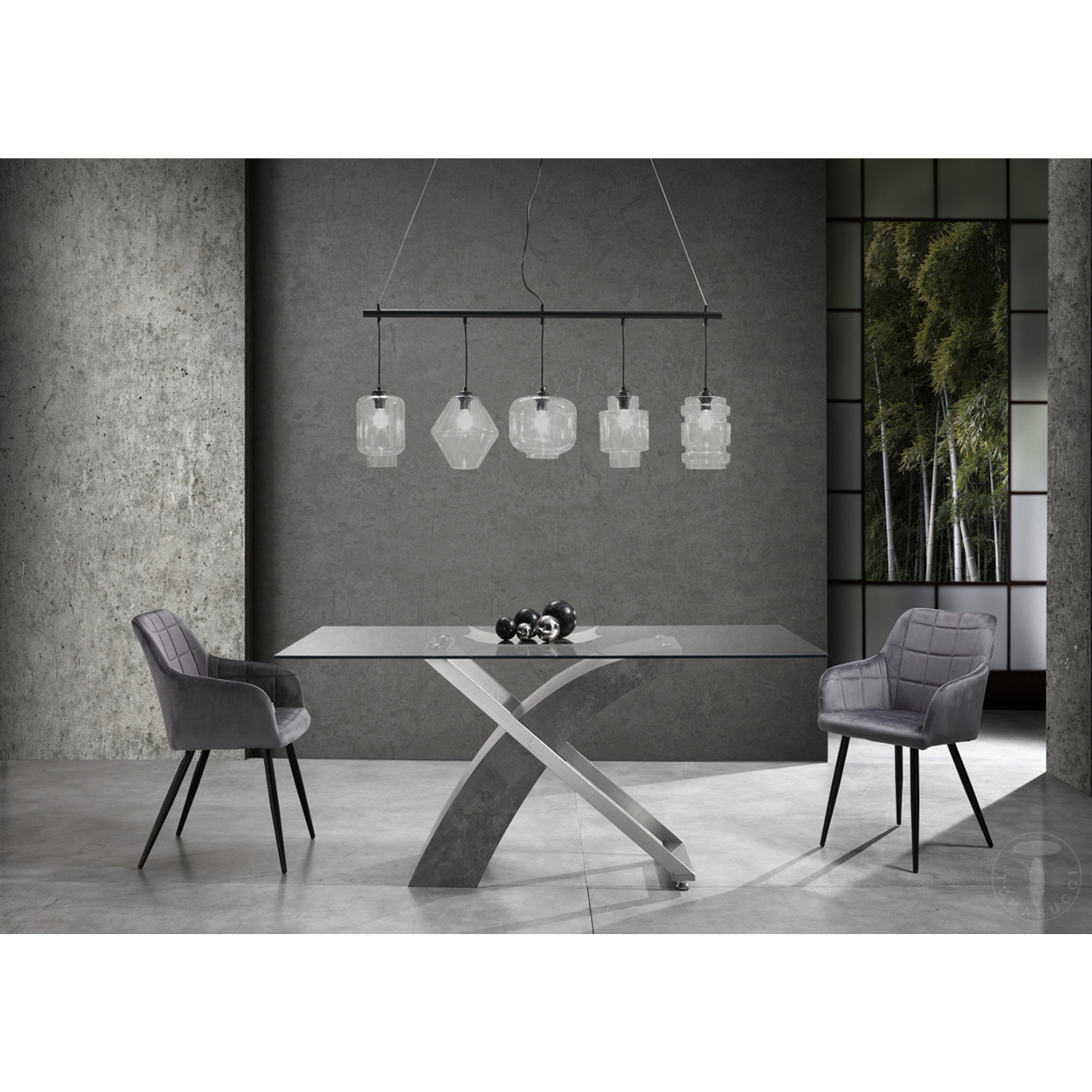 Set da 2 sedie Denver, grigio/nero opaco Tomasucci vista4
