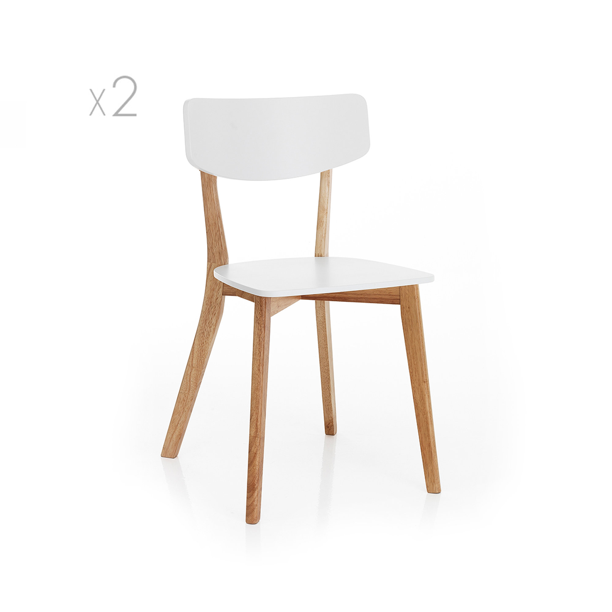 Ensemble de 2 chaises Varm, blanc mat/chêne Tomasucci vista0