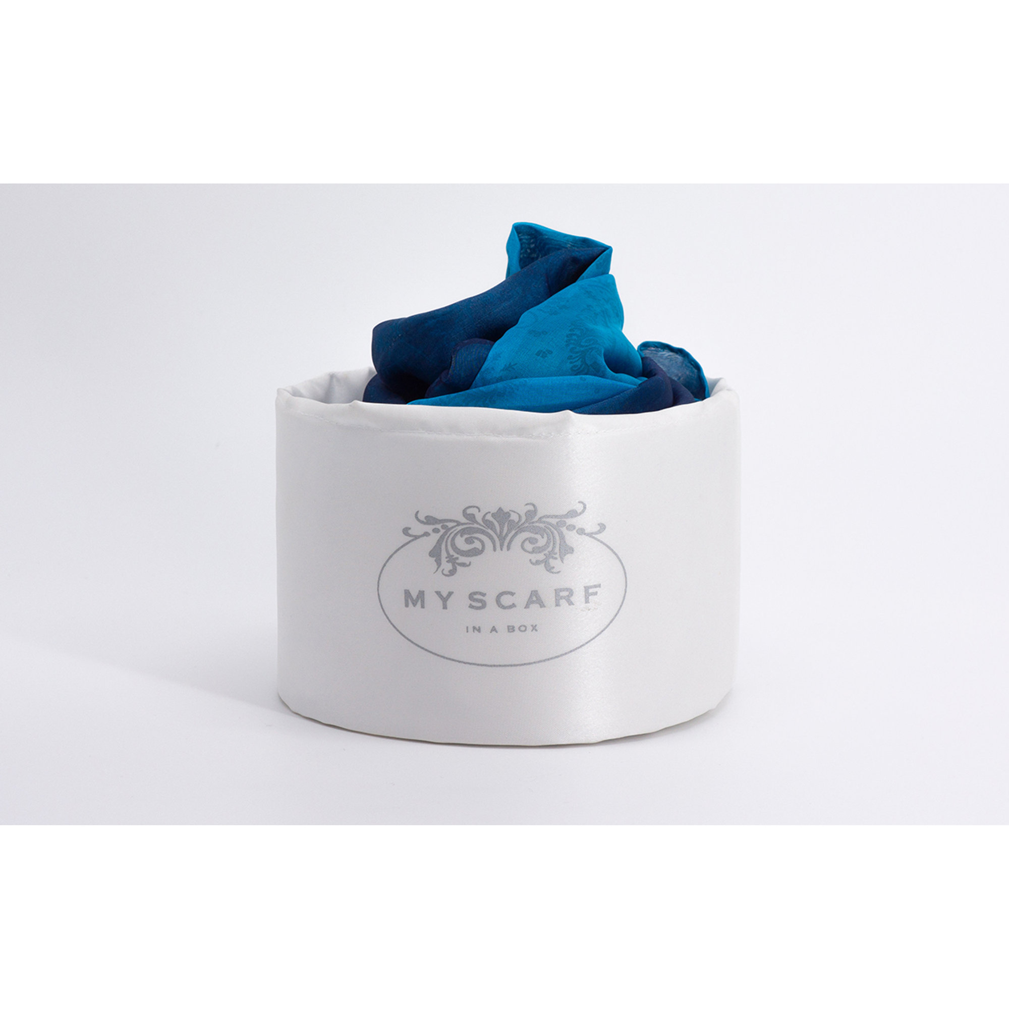 Sciarpa Portofino My Scarf In a box a doppio velo azzurro e blu My scarf in a box  vista1