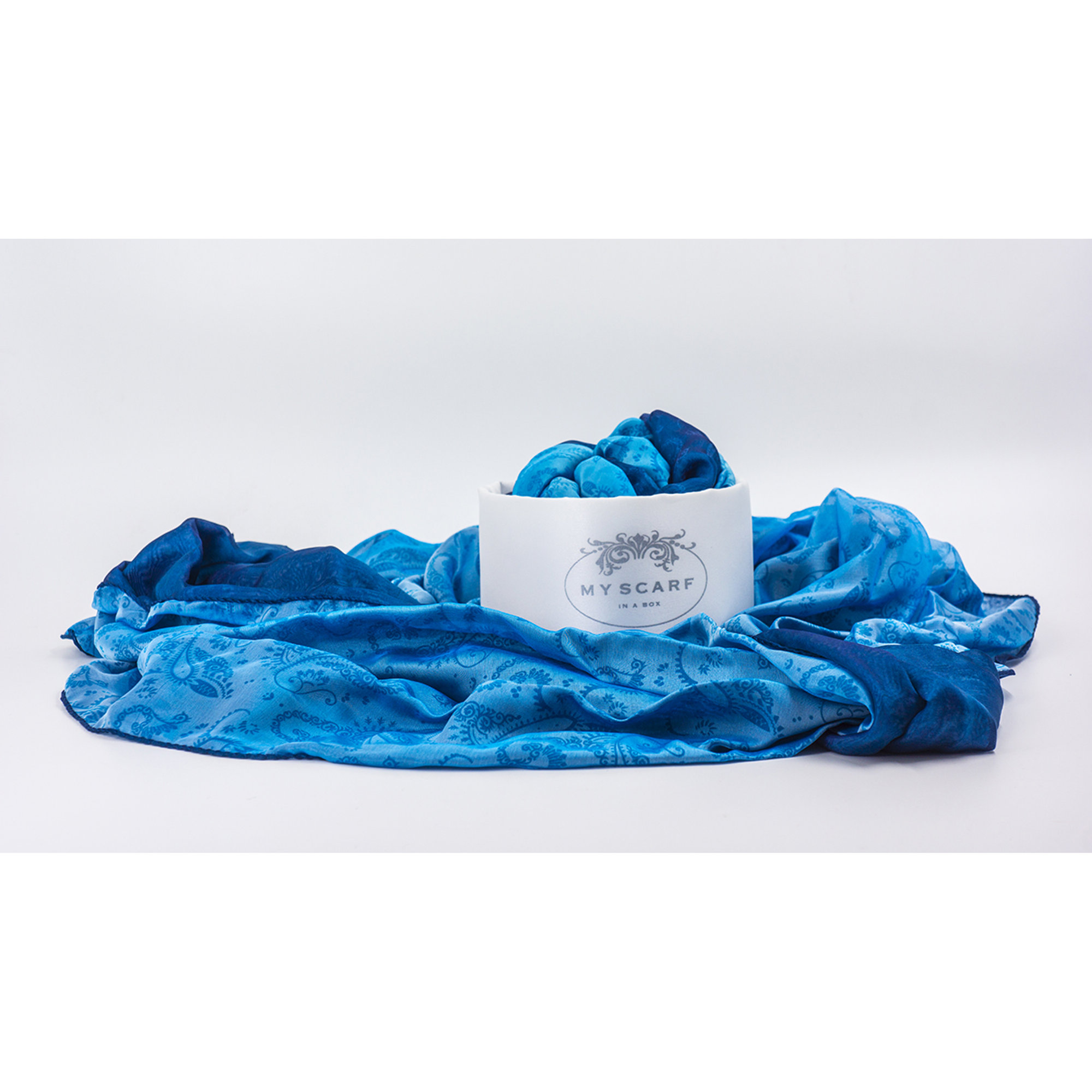Sciarpa Portofino My Scarf In a box a doppio velo azzurro e blu My scarf in a box  vista0