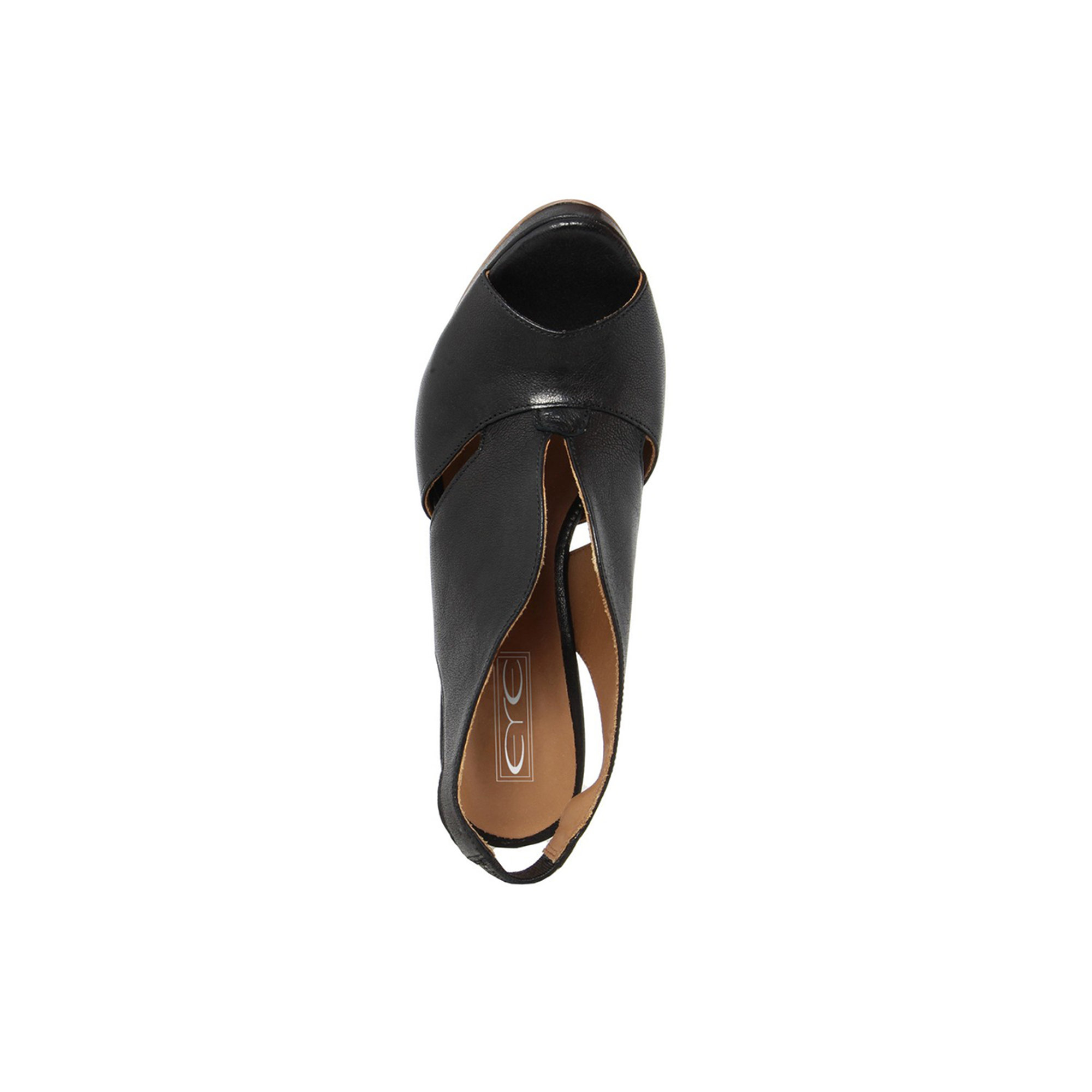 Sandalo alto open toe con incrocio nero Butterfly & eye vista1