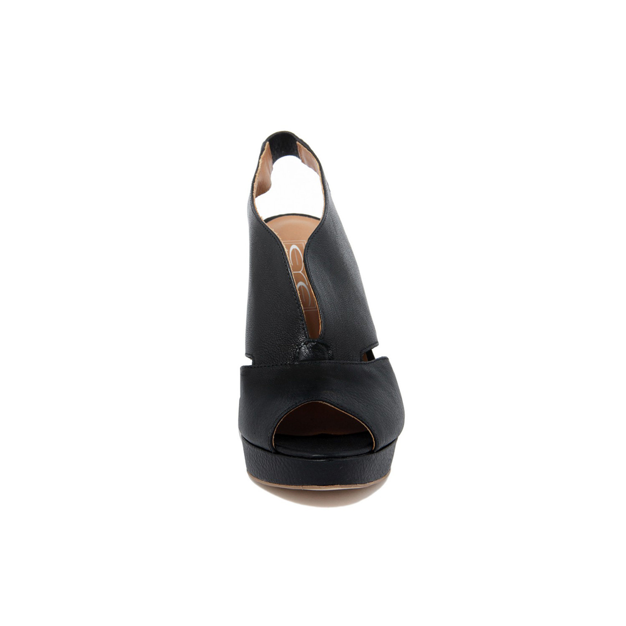 Sandalo alto open toe con incrocio nero Butterfly & eye vista4