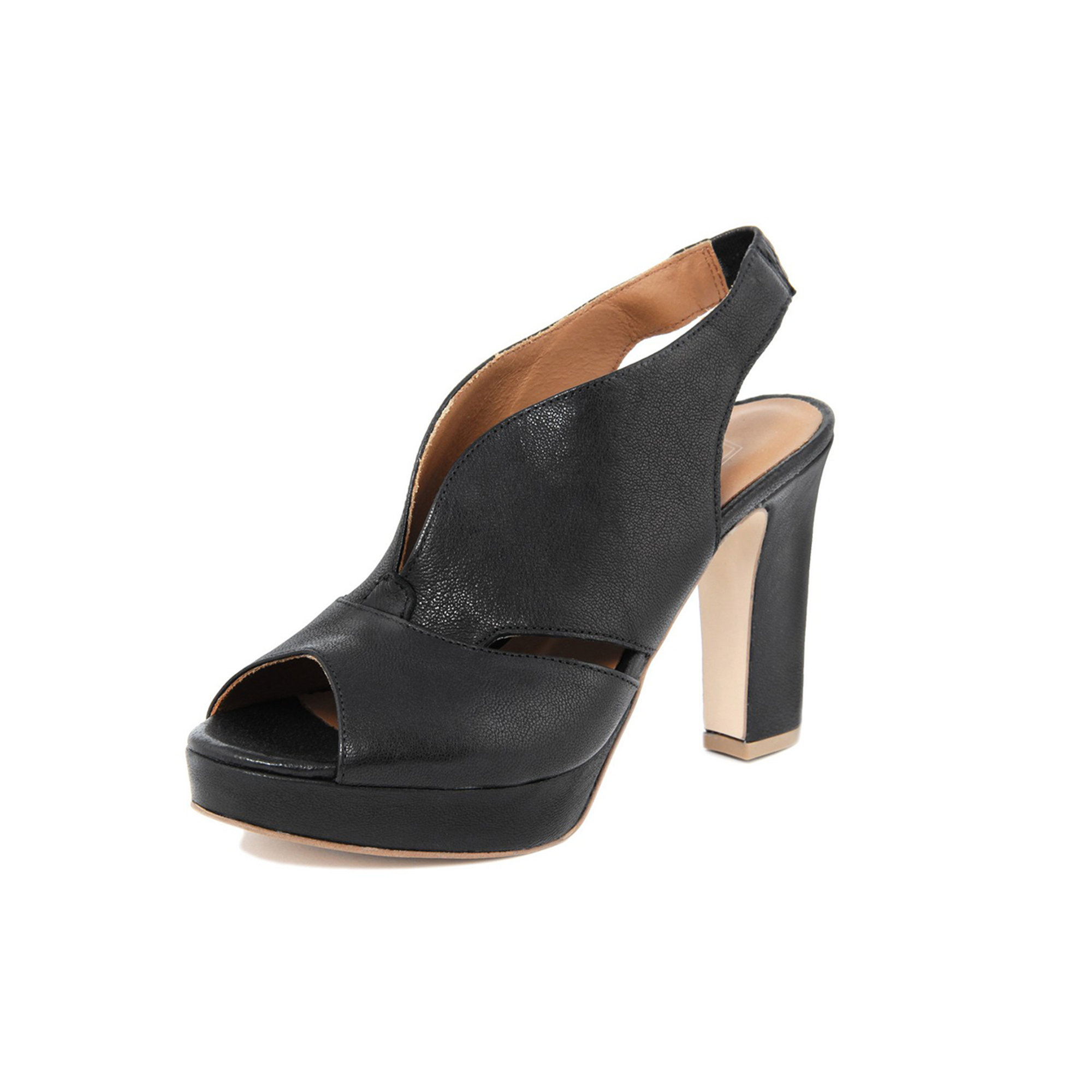 Sandalo alto open toe con incrocio nero Butterfly & eye vista5