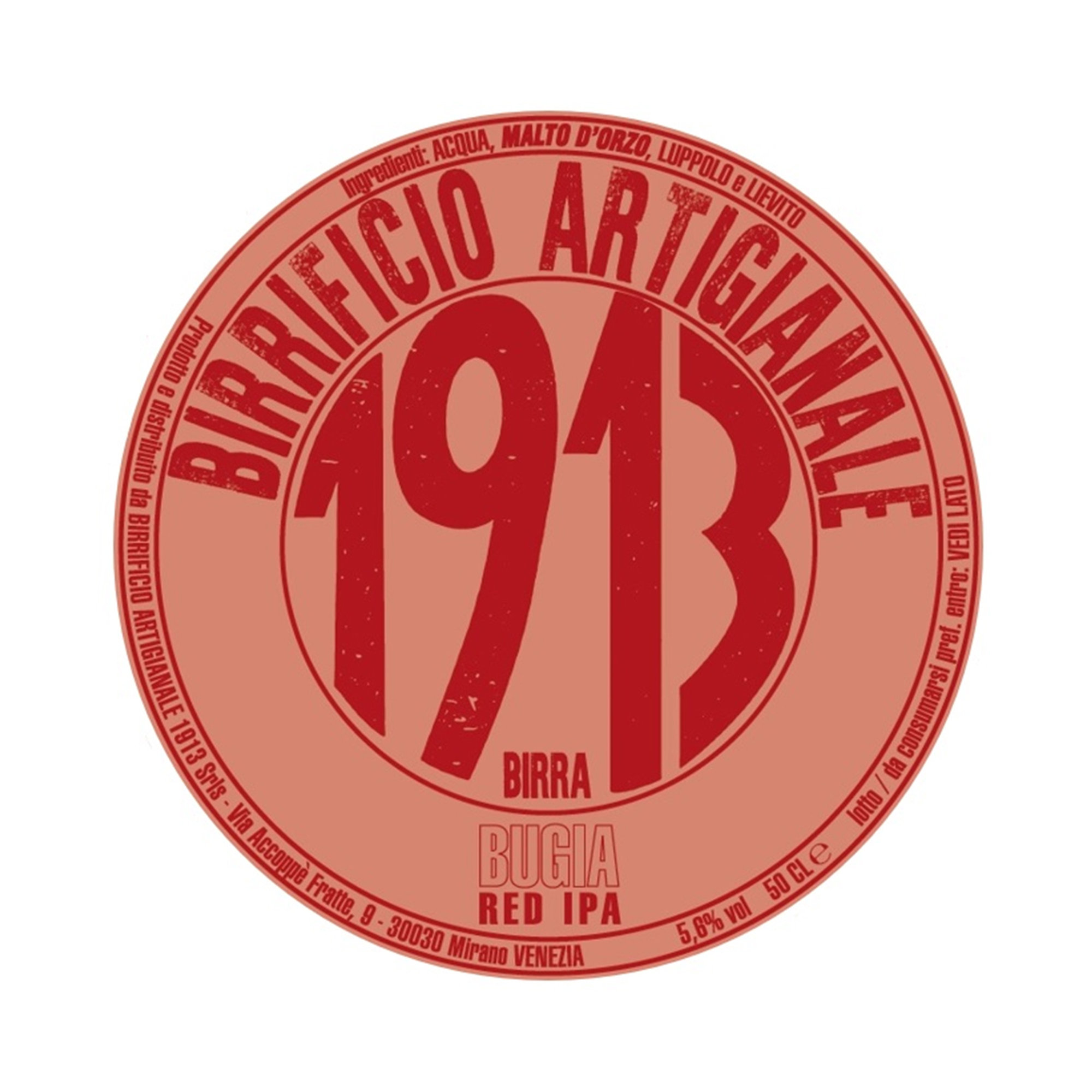 6 bottiglie da 50 cl - Birra Artigianale "Bugia" Red Ipa Birrificio Artigianale 1913 vista1