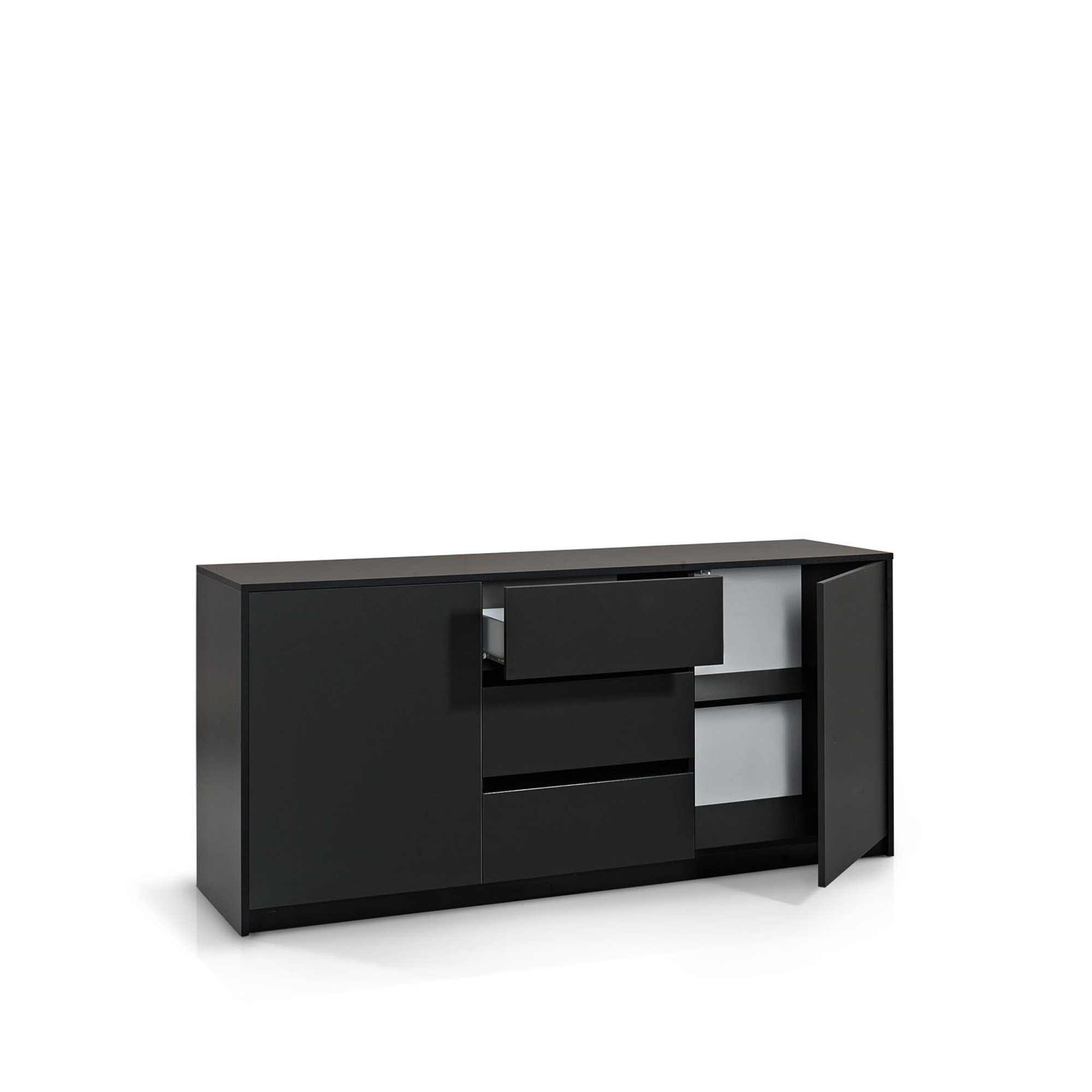 Buffet 2 ante e 3 cassetti MAUI, nero TFT Home Obsoleto vista1