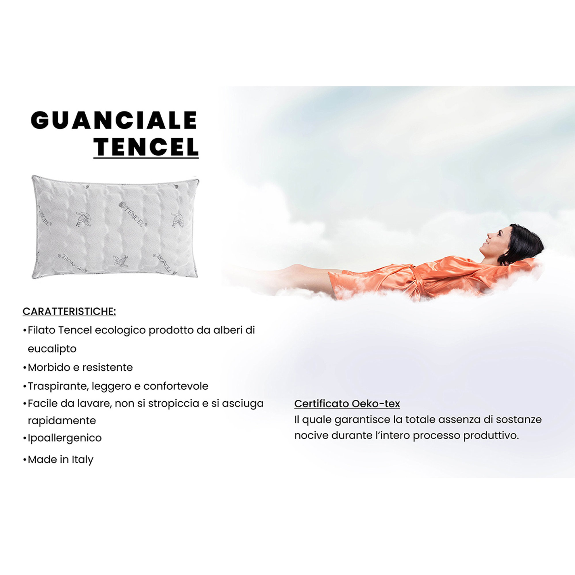 Tencel 45X75 almohada acolchada, gris claro DATEX vista3