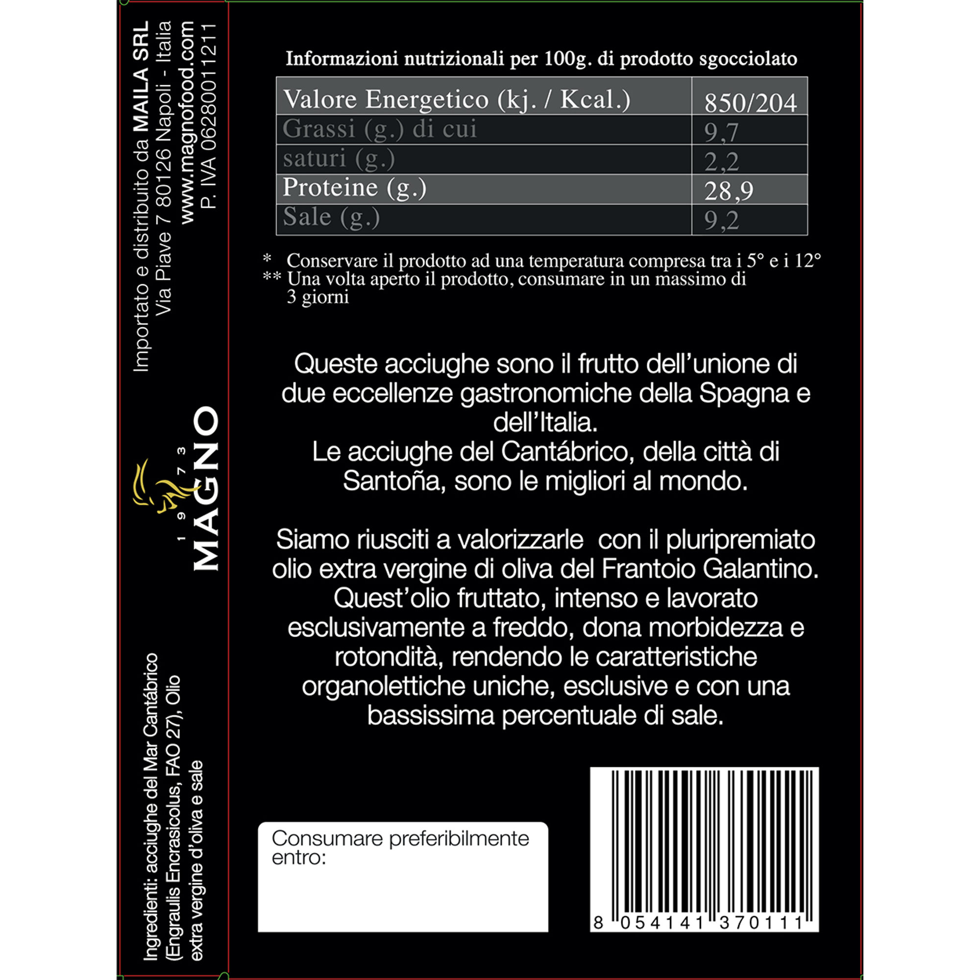 4 confezioni - Filetti di Acciughe del Cantabrico "EDIZIONE LIMITATA" Serie "000" 120 gr Magno vista1