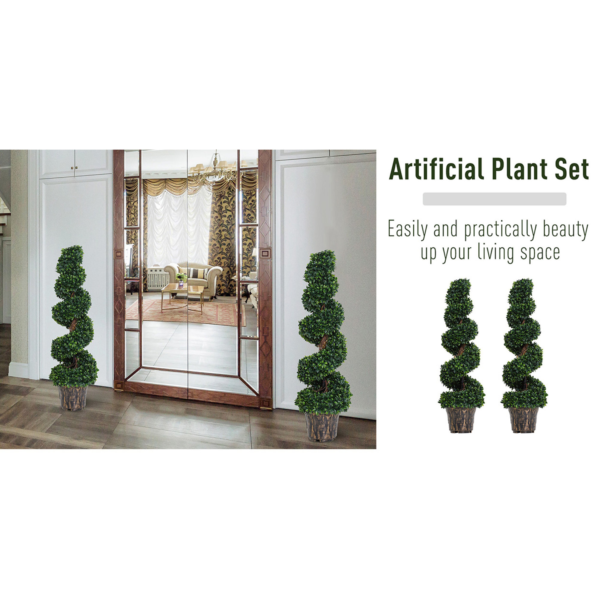 Plante en spirale de buis artificiel pour extérieur et intérieur avec pot Arredo per outdoor vista7