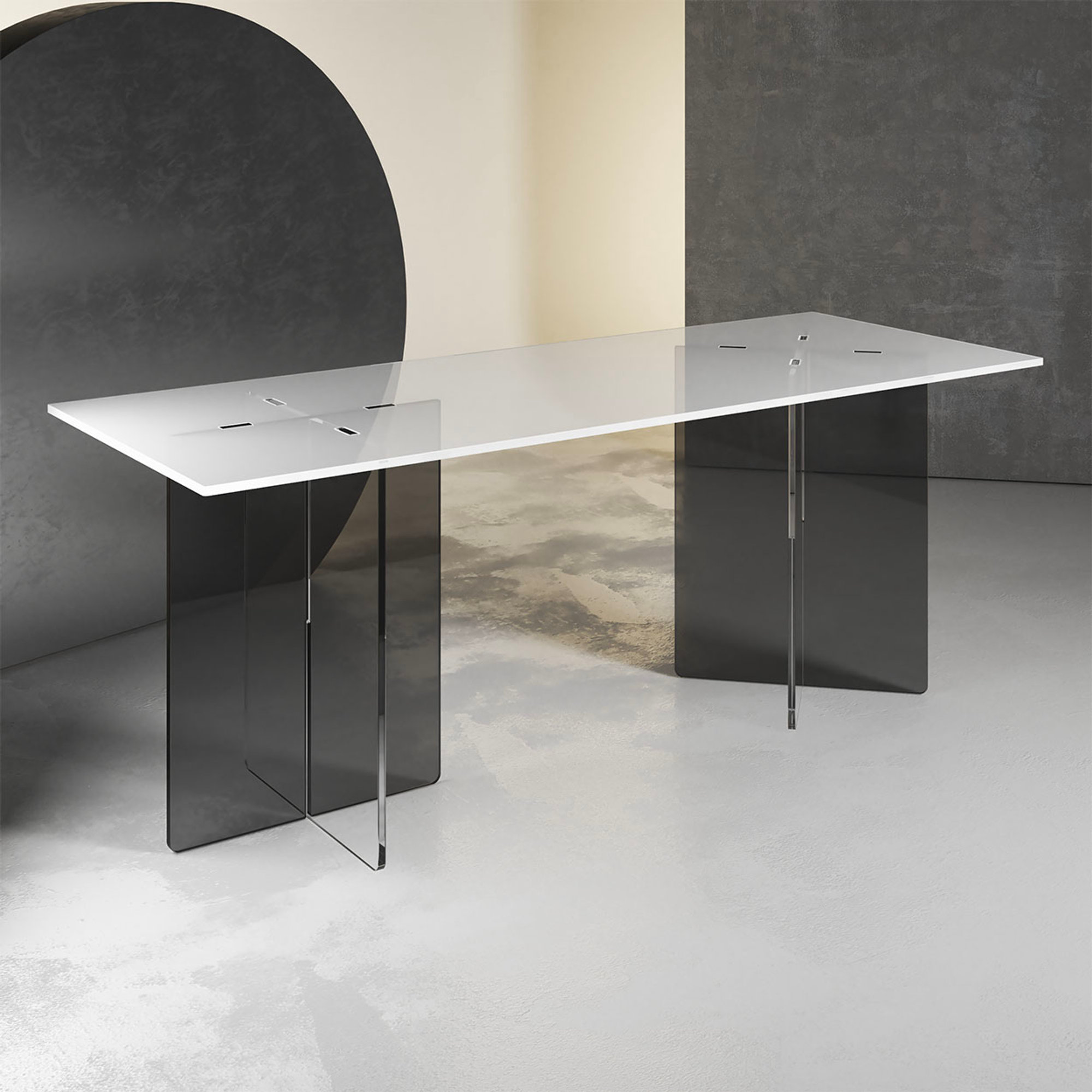 Table rectangulaire PLIX 100×40 en plexiglas Futility vista0