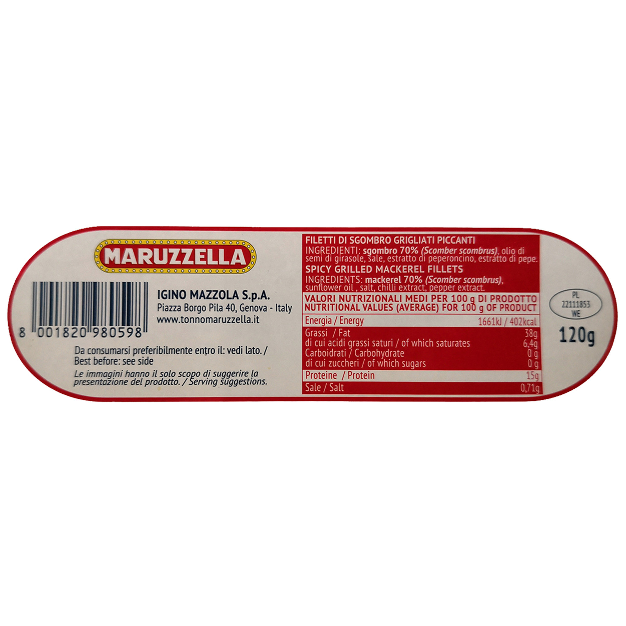 15 confezioni - Filetti Sgombro grigliati Maruzzella piccanti 120 gr Maruzzella vista1