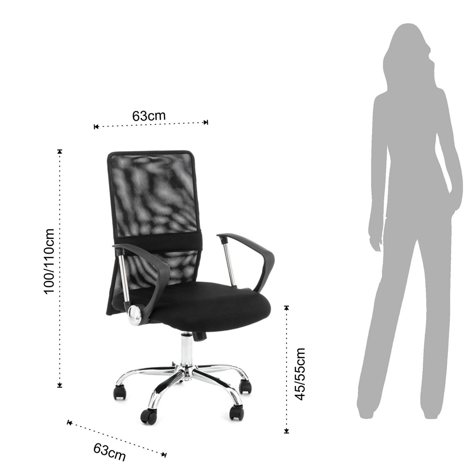 Sillón de oficina clásico, negro Tomasucci vista3