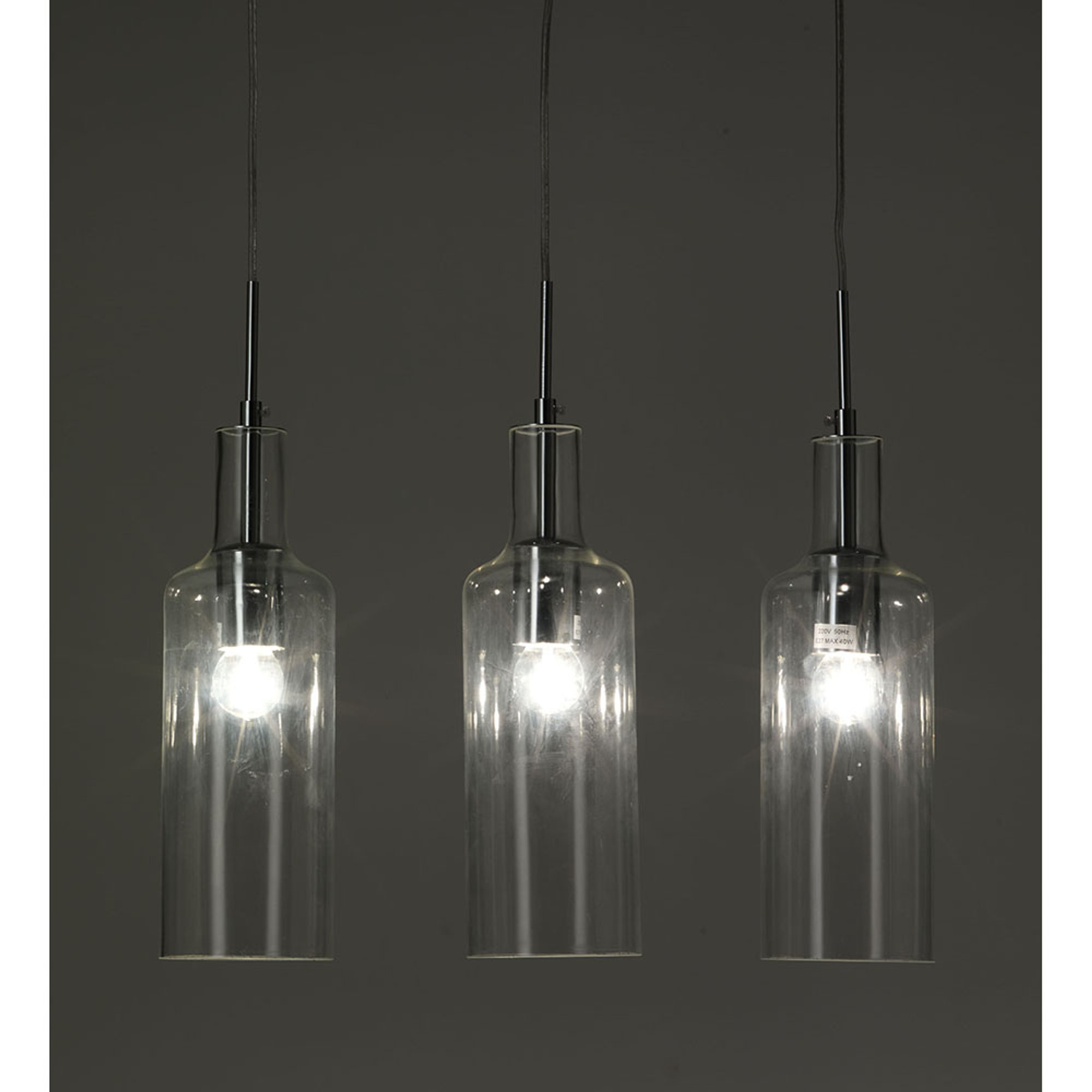 Lampadario 3 luci Bottles, trasparente Tomasucci vista5