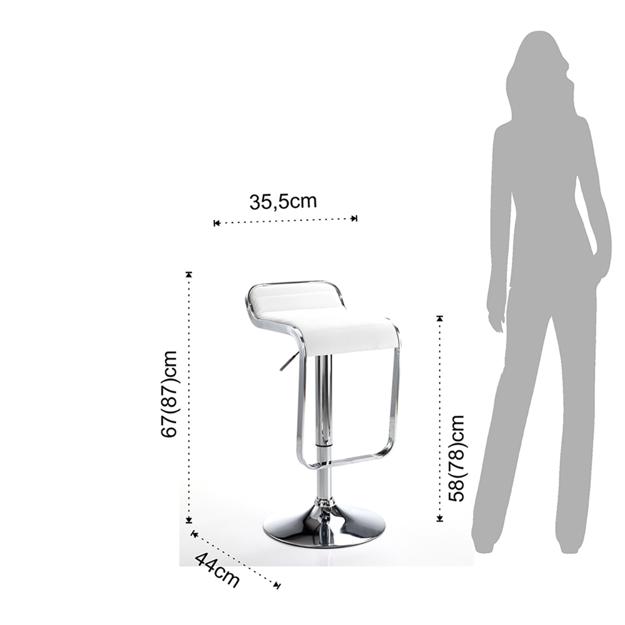 Snappy bar stool, white Tomasucci special price vista4