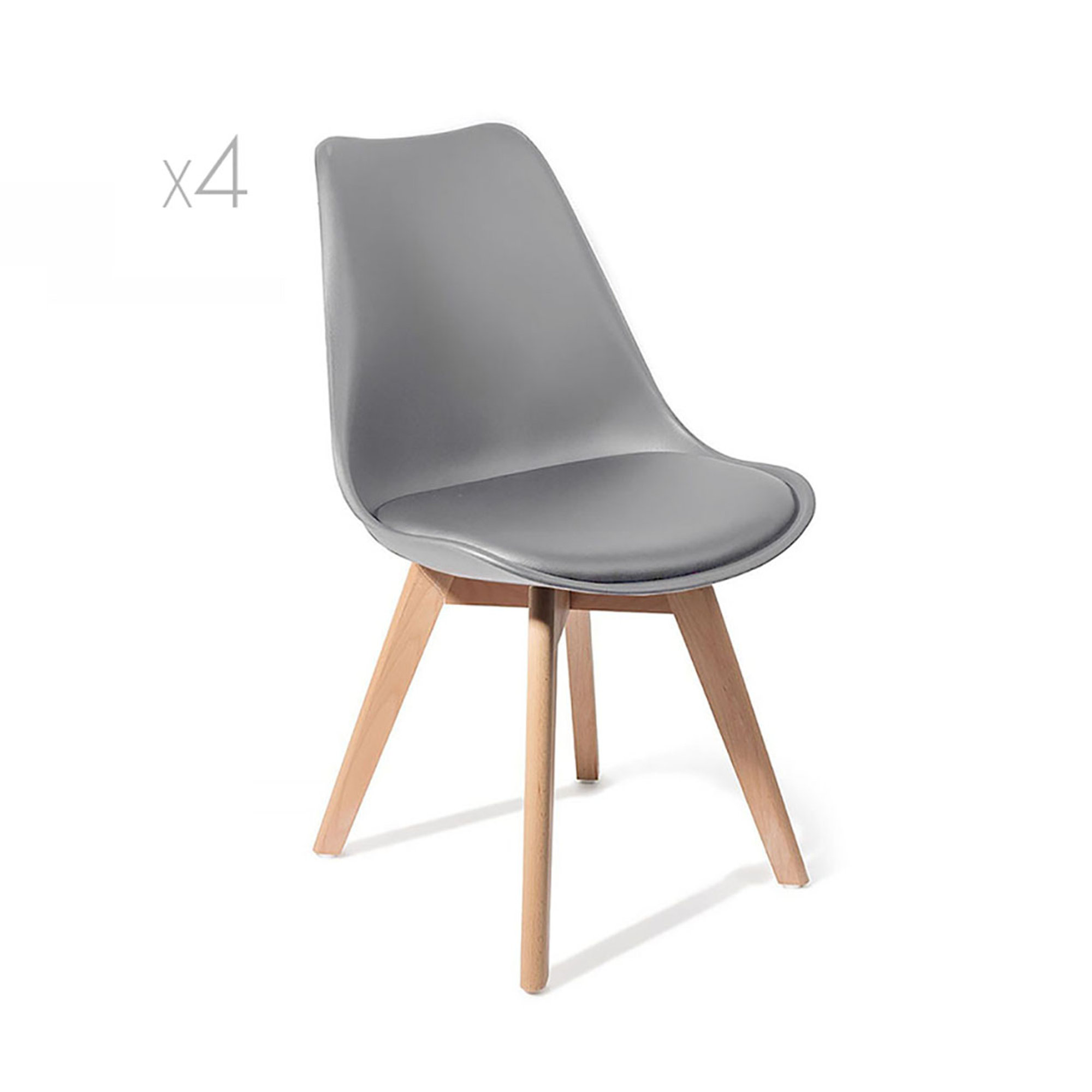 Set 4 sedie Kiki Evo Wood, grigio opaco Tomasucci vista0