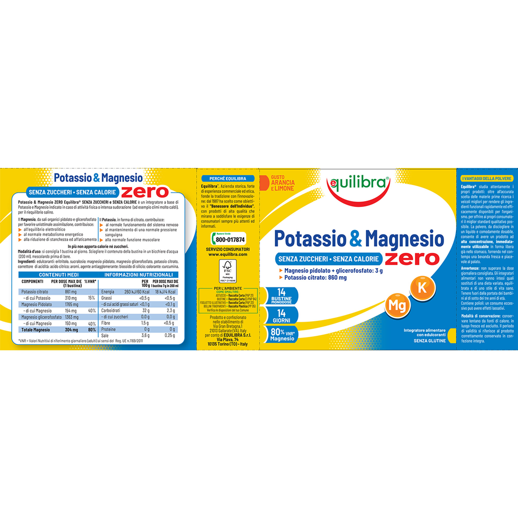 3 Confezioni - Equilibra Potassio & Magnesio Zero, 14 bustine Equilibra vista1