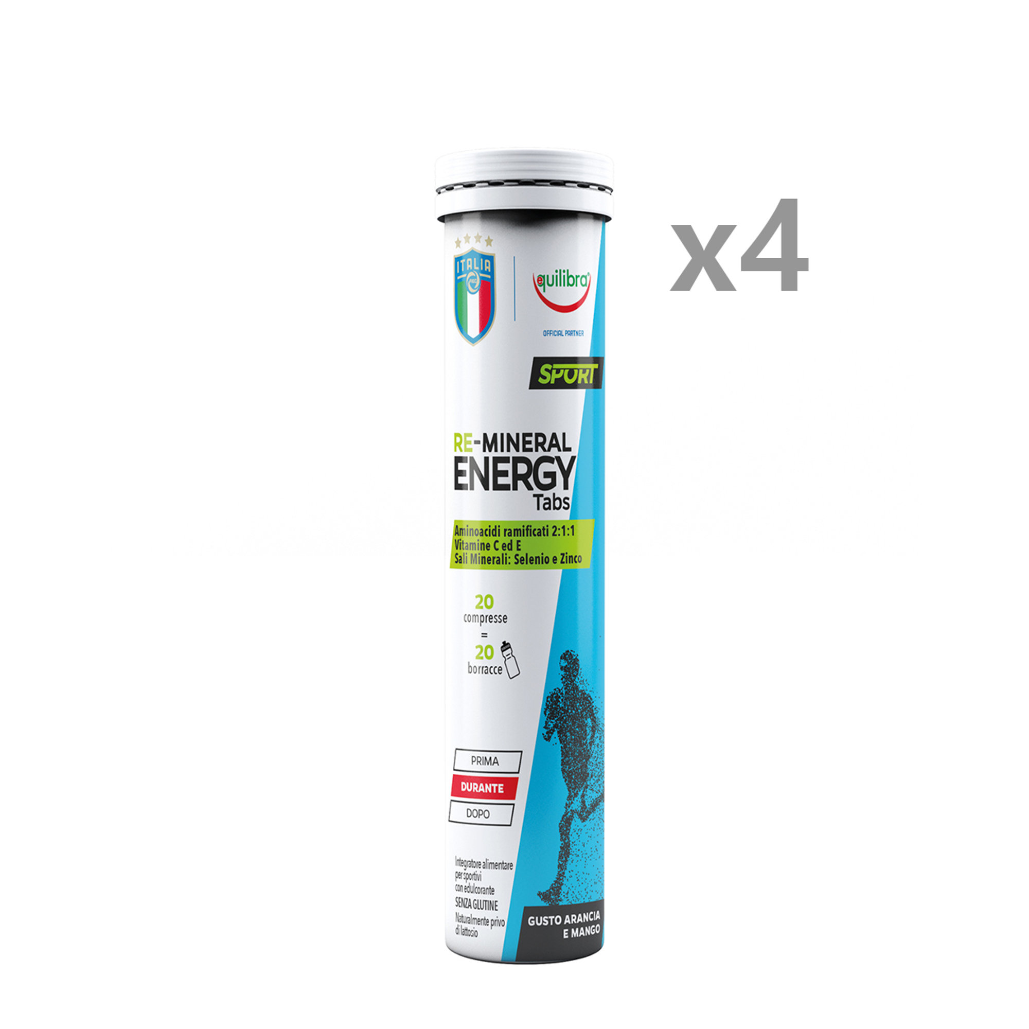 4 paquetes - Equilibra Re-Mineral Energy Tabs, 20 comprimidos Equilibra vista0