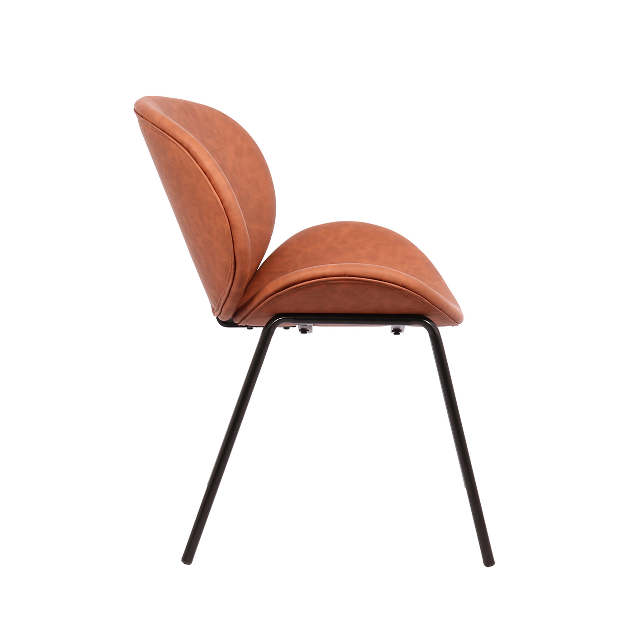 Set 2 poltroncine Warhol in pelle biologica, marrone Braid vista4