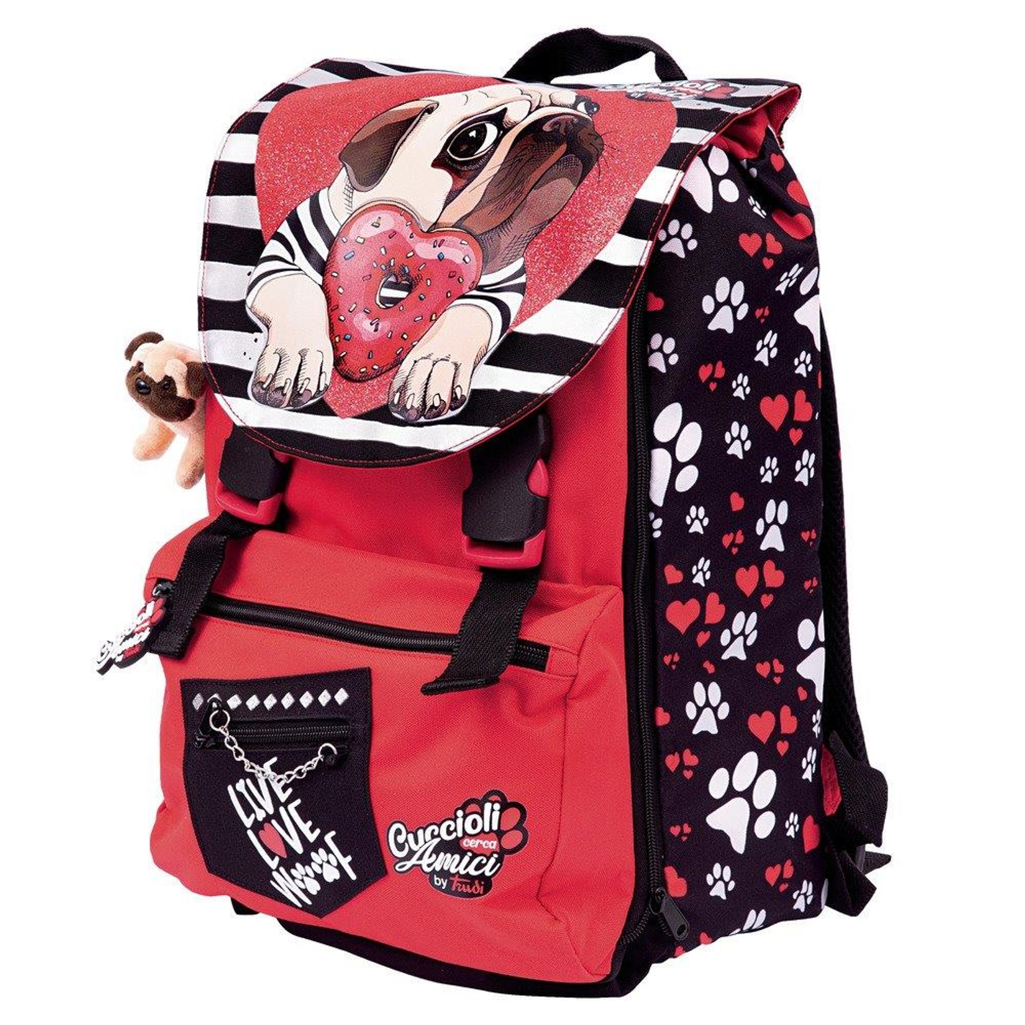Mochila escolar extensible para cachorros que buscan amigos por Trudi Carlino Back to School vista0