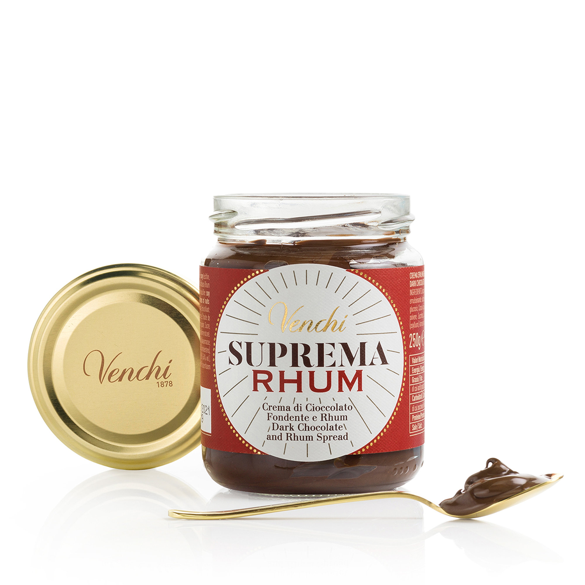 2 vasetti da 250 gr - Crema spalmabile al Cioccolato Suprema Fondente al Rhum Venchi vista1