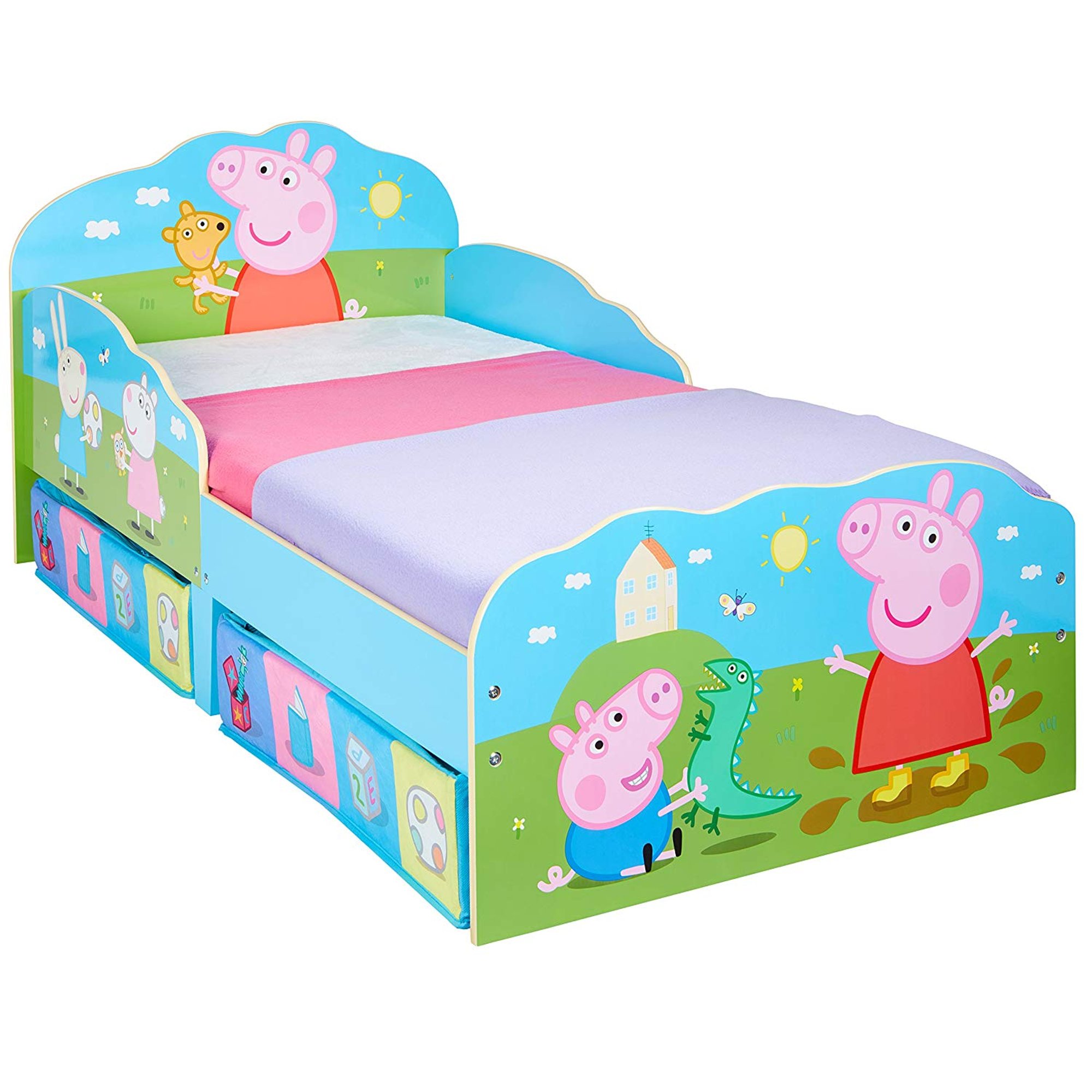 Chaise longue en bois avec rangement Peppa Pig, multicolore North Star Cameretta vista0
