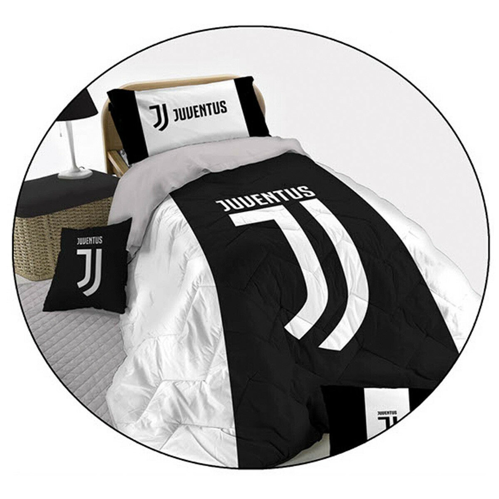 Juventus Trapunta letto singolo in microfibra, nero North Star Cameretta vista0