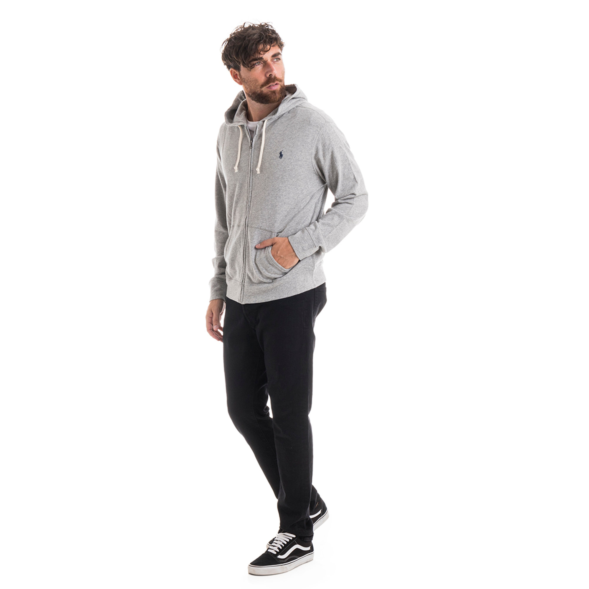 Felpa con cappuccio grigio melange Polo Ralph Lauren vista1