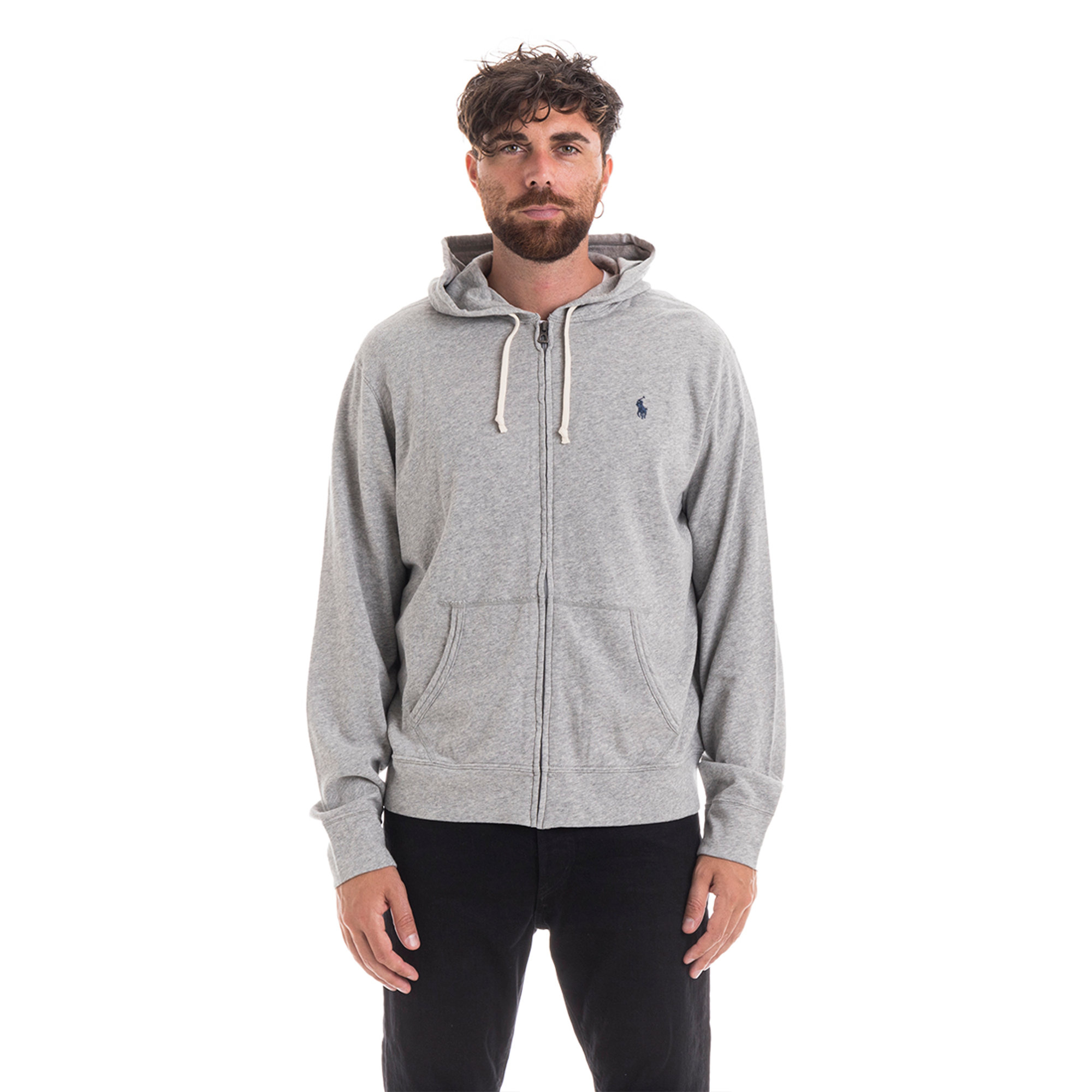 Felpa con cappuccio grigio melange Polo Ralph Lauren vista0