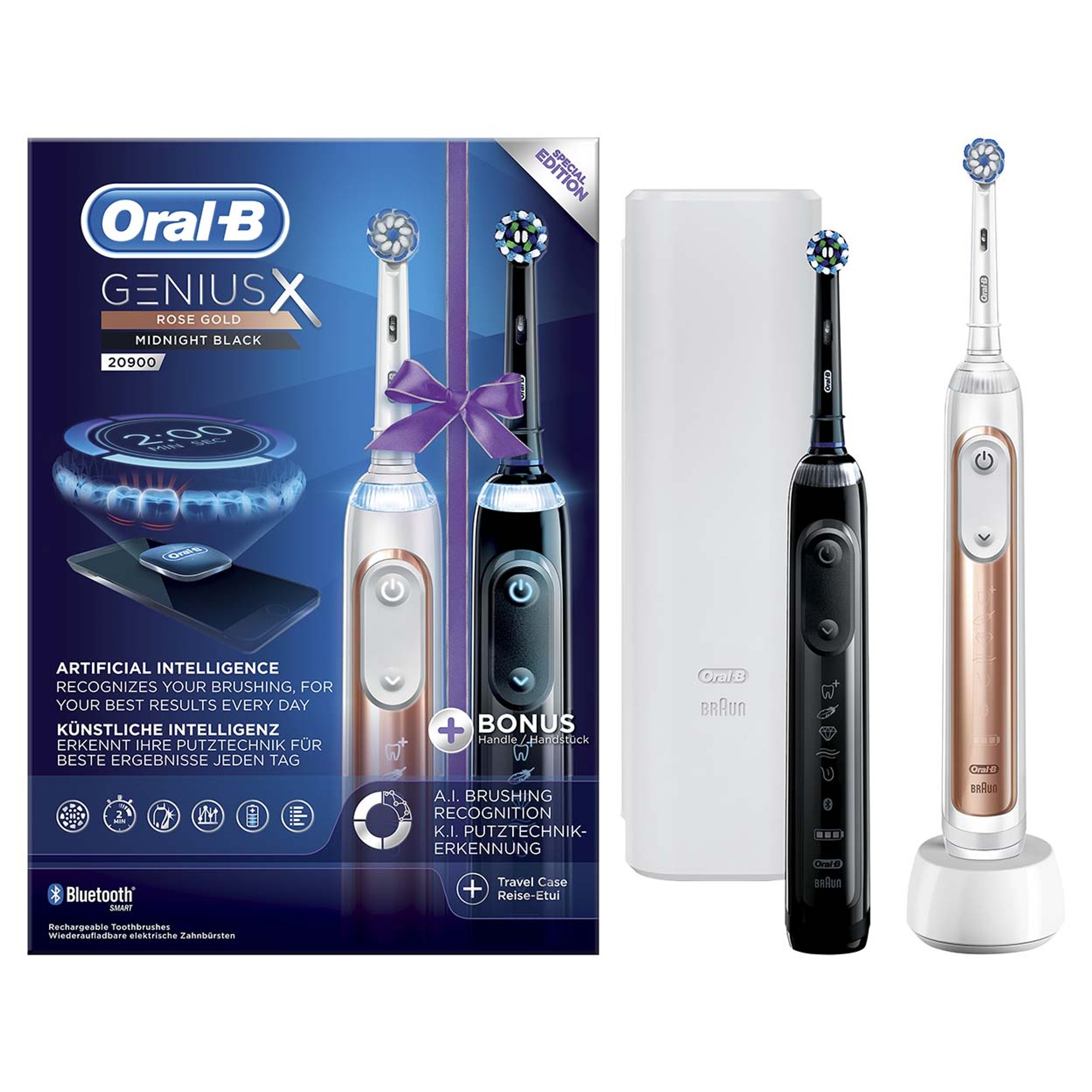 Spazzolini Elettrici Oral-B Genius X 20900, oro/nero Braun vista1