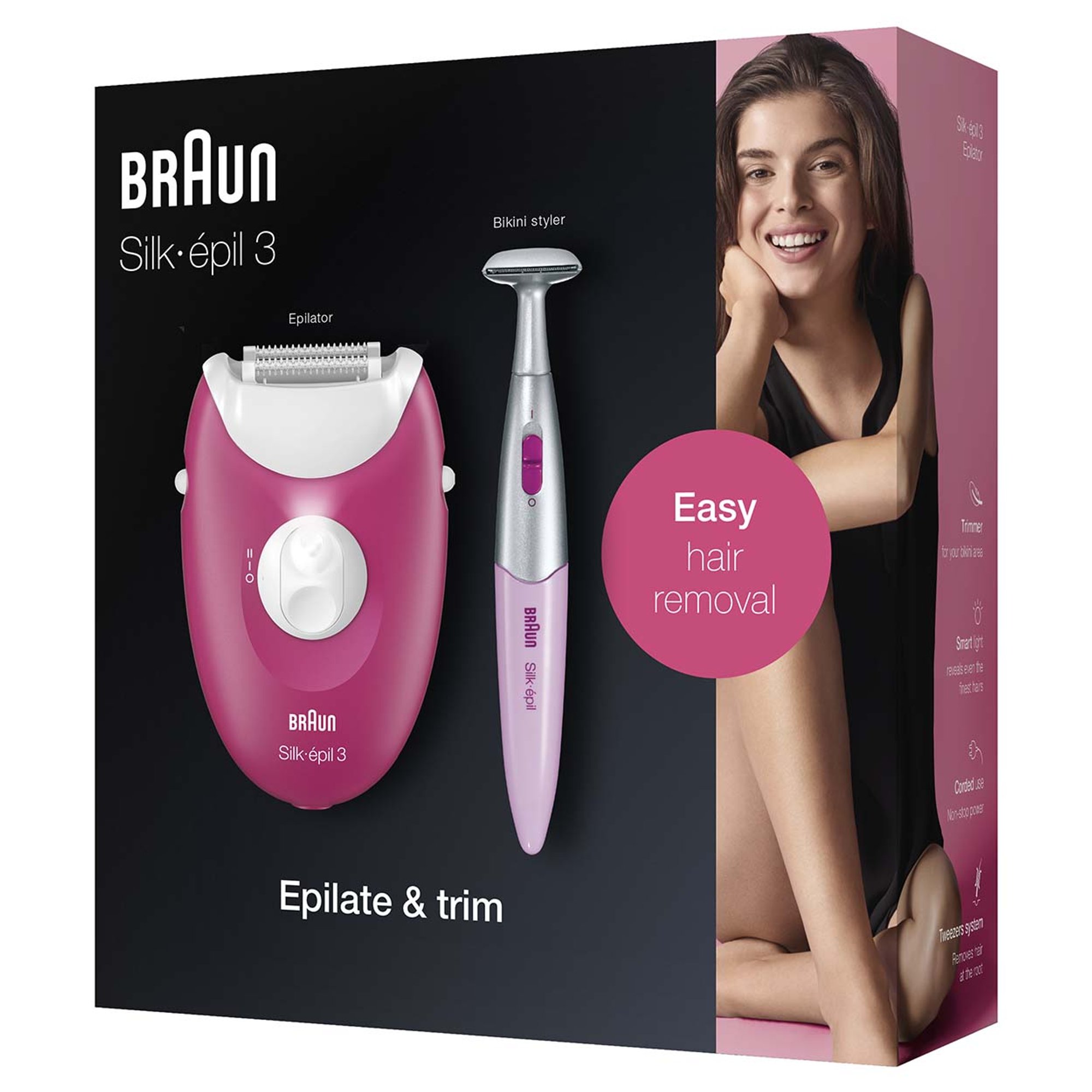 Braun Silk-épil 3-420, depiladora eléctrica para mujer para depilación duradera, blanco/rosa Braun vista4