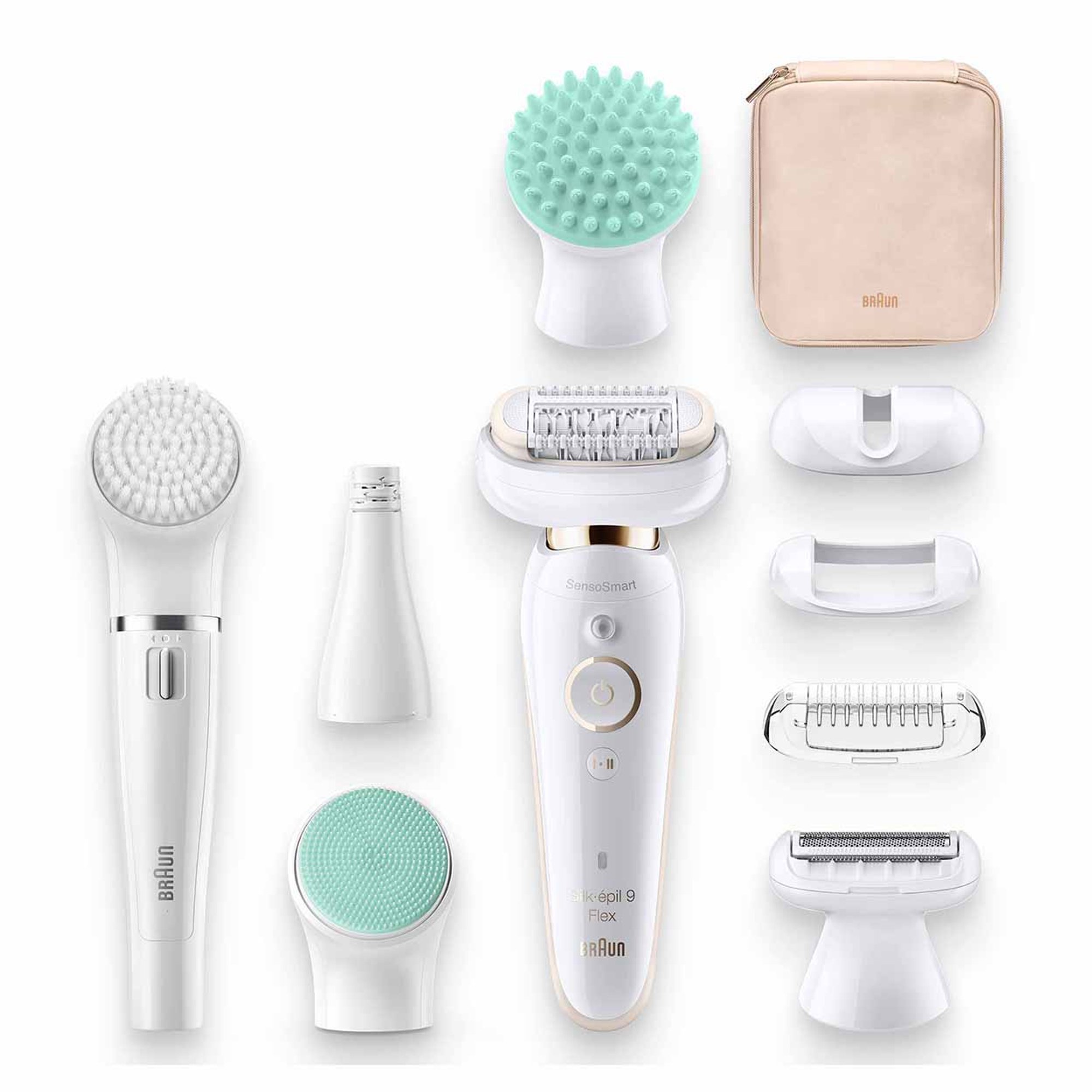 Braun Silk-épil 9 Flex 9-300 Beauty Set - Epilatore Elettrico Donna Con Testina Flessibile, bianco/oro Braun vista2