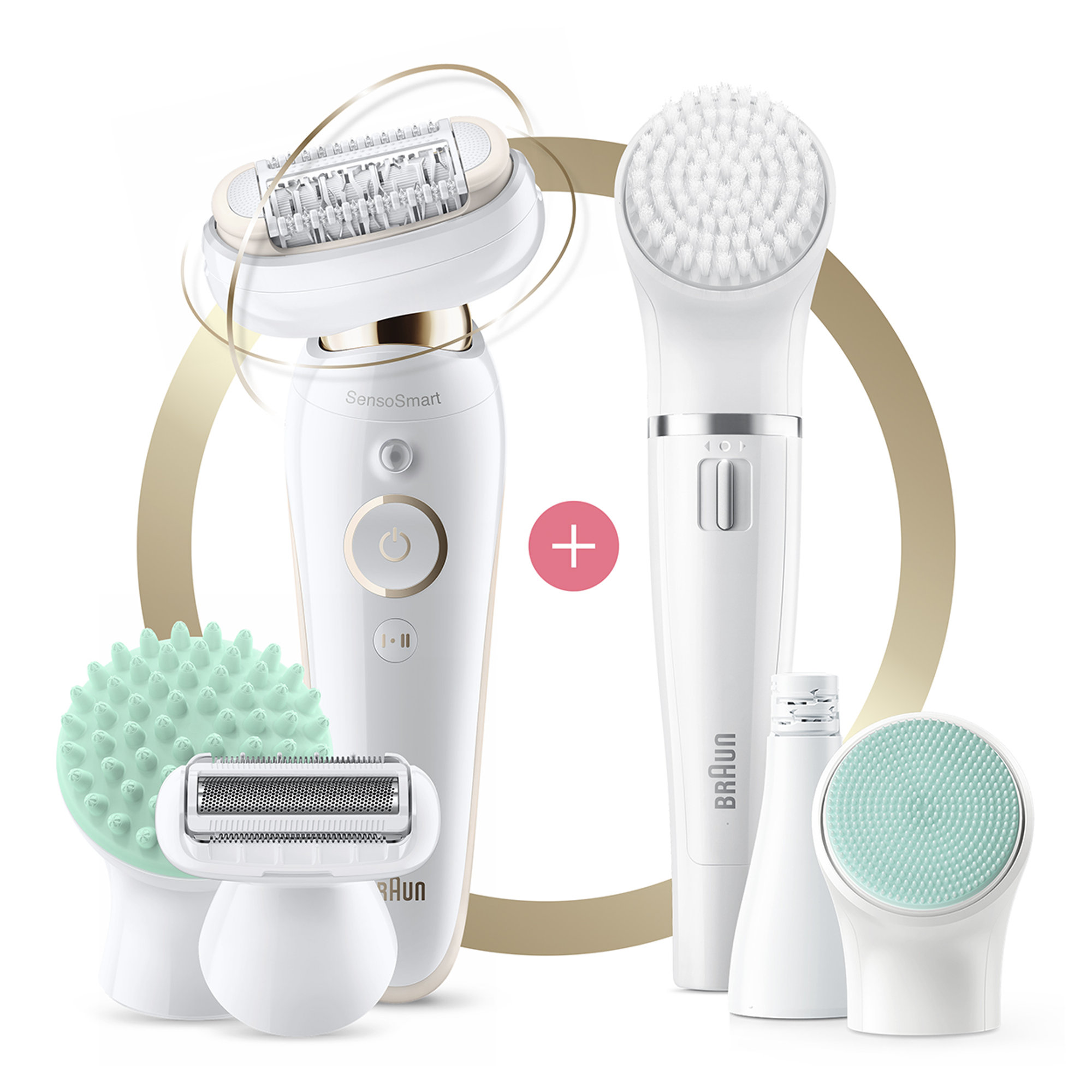 Braun Silk-épil 9 Flex 9-300 Beauty Set - Epilatore Elettrico Donna Con Testina Flessibile, bianco/oro Braun vista3