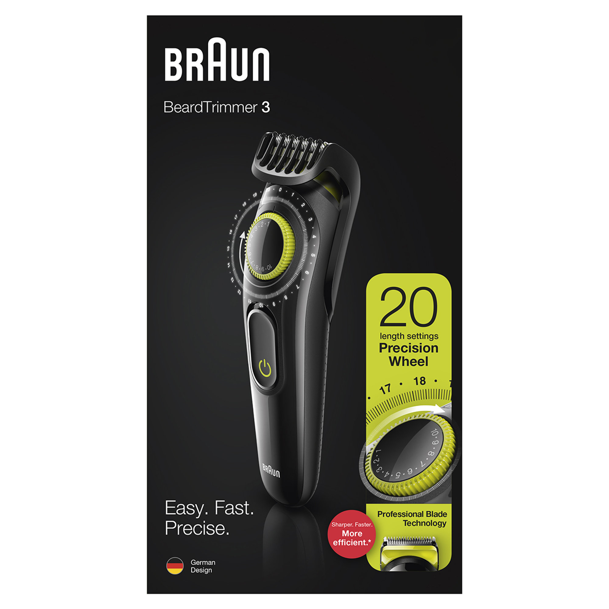 Braun BT3221 Tondeuse à barbe et tondeuse à cheveux pour homme avec 20 réglages de longueur, noir/vert électrique Braun vista6