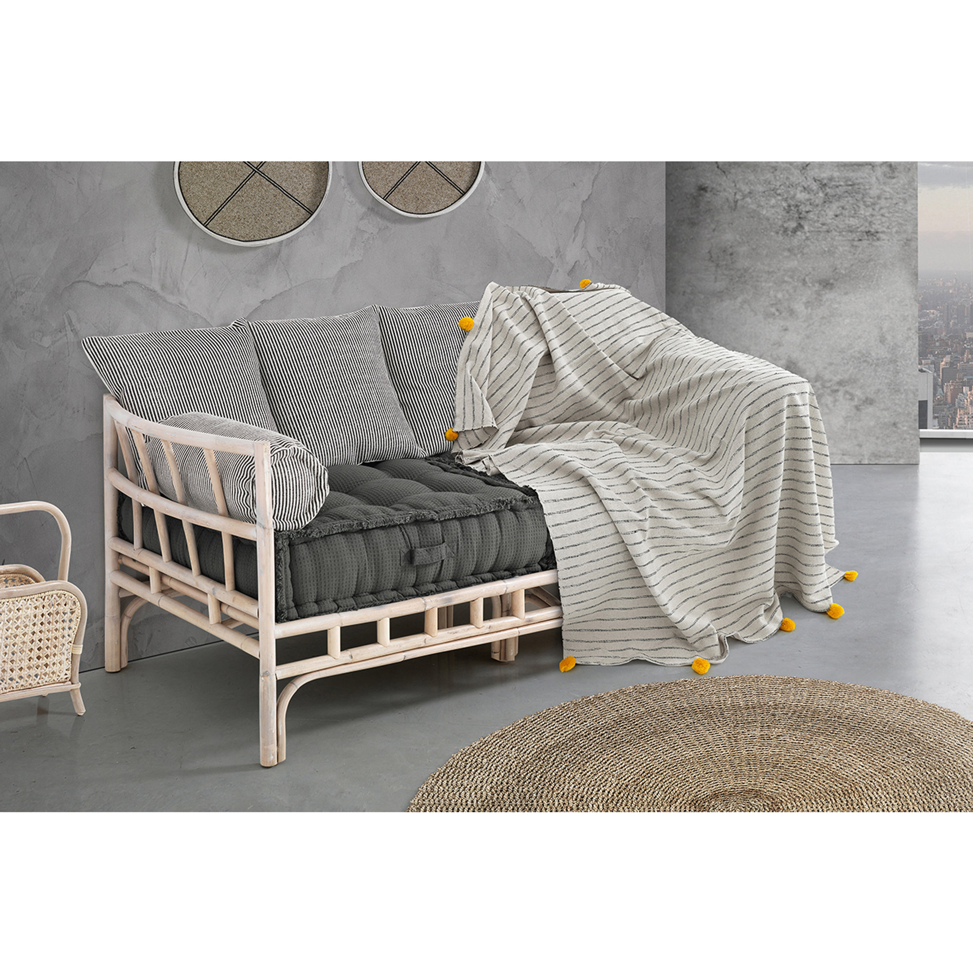 Gestreifter Baumwollstoff STRIPE-A GELB OresteLuchetta vista2