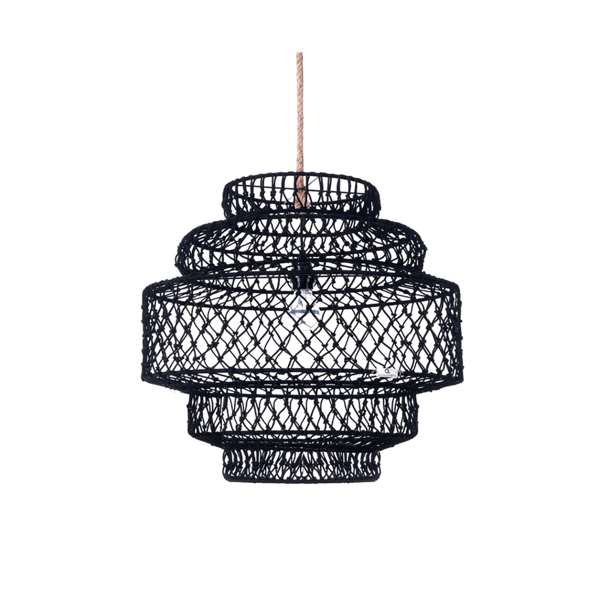 Taklampa ROPE DIAMOND, svart OresteLuchetta vista0