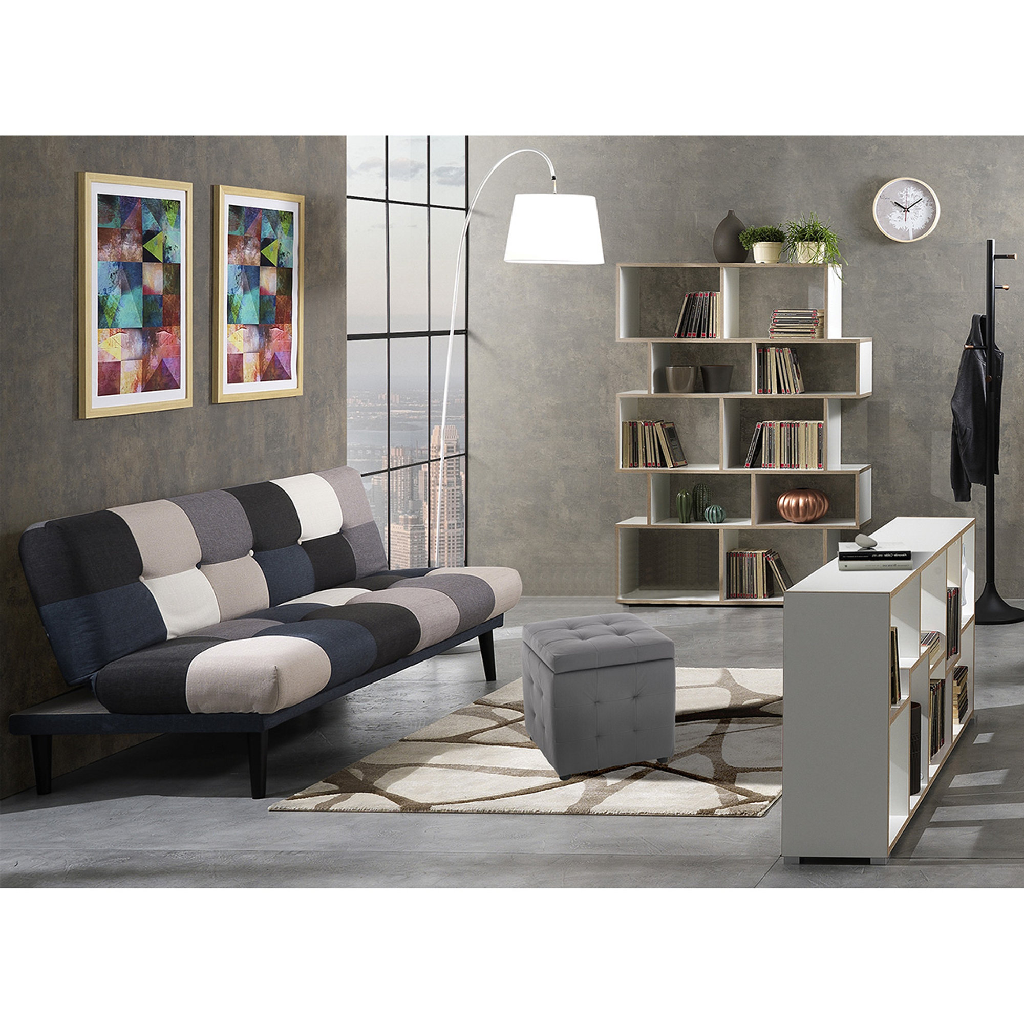 Pouf/contenitore Dado, grigio Tomasucci special price vista3