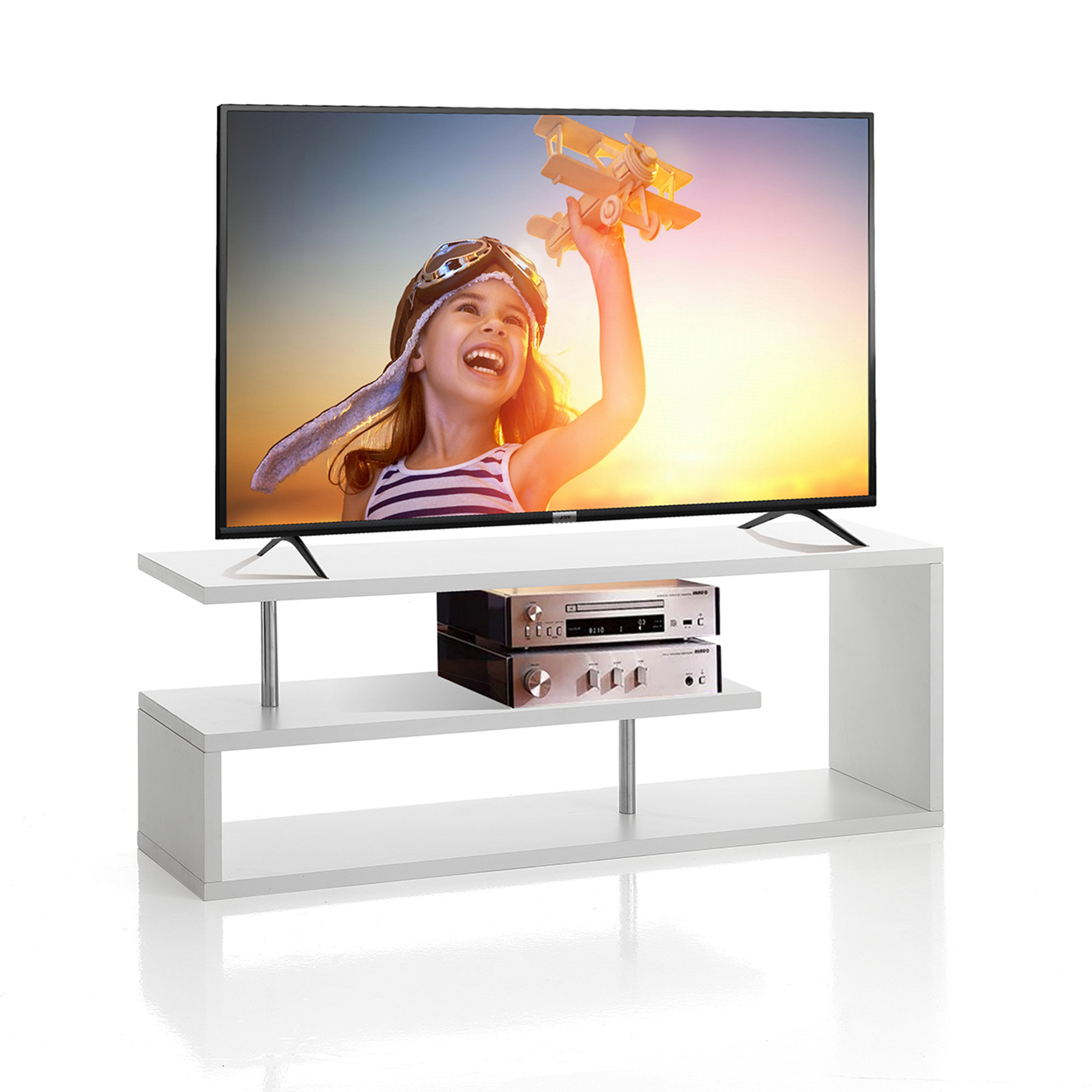 Porta móvil TV Kross, bianco opaco Tomasucci vista1