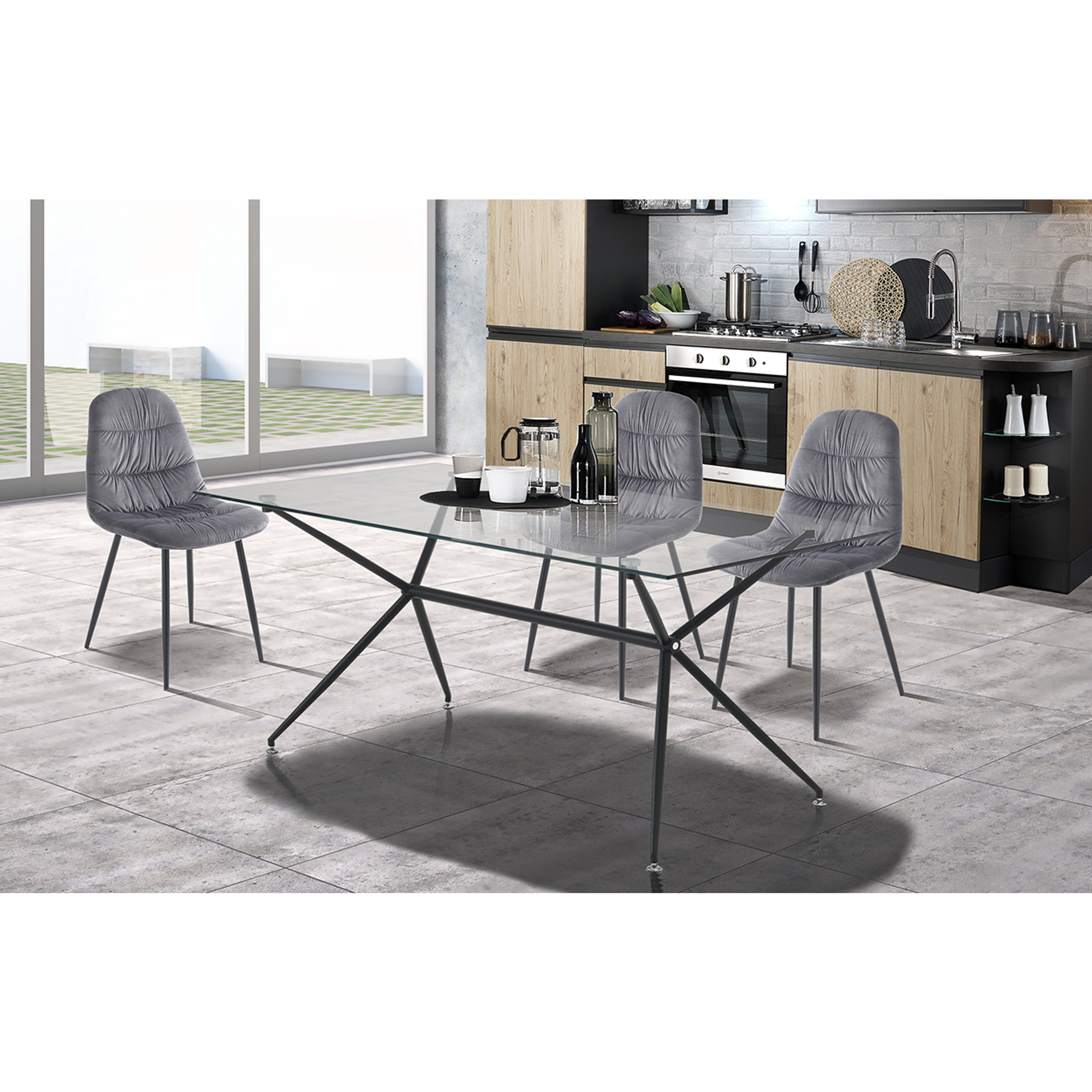Tavolo/scrivania Stick, trasparente/nero opaco Tomasucci special price vista2
