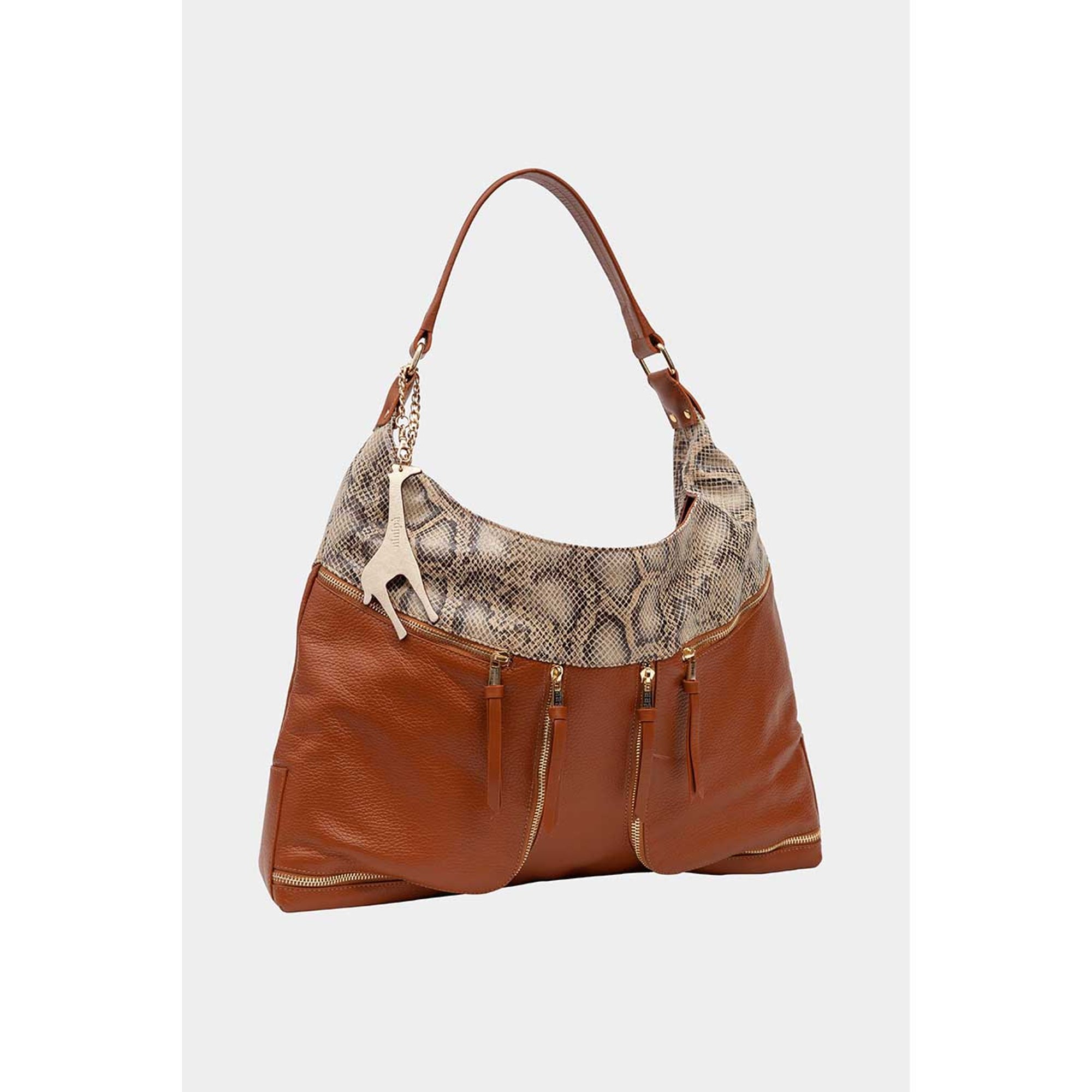 Moon bag Ninpa marrone e pitone NINIPA' BORSE vista0