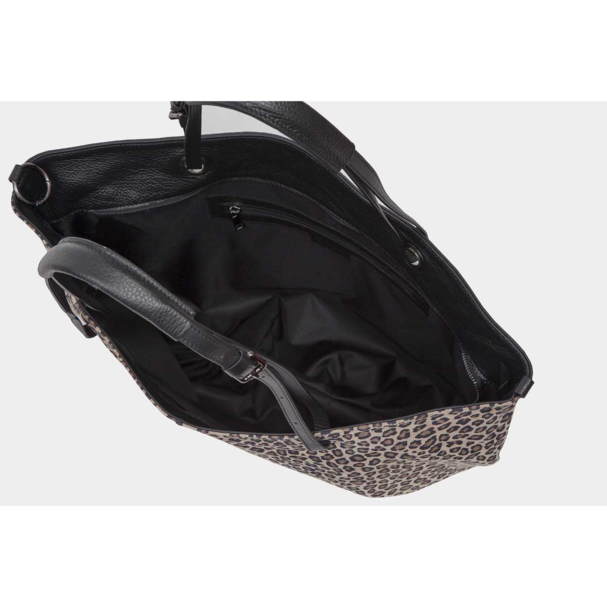 Borsa Hobo Ninpa nera e maculato NINIPA' BORSE vista1