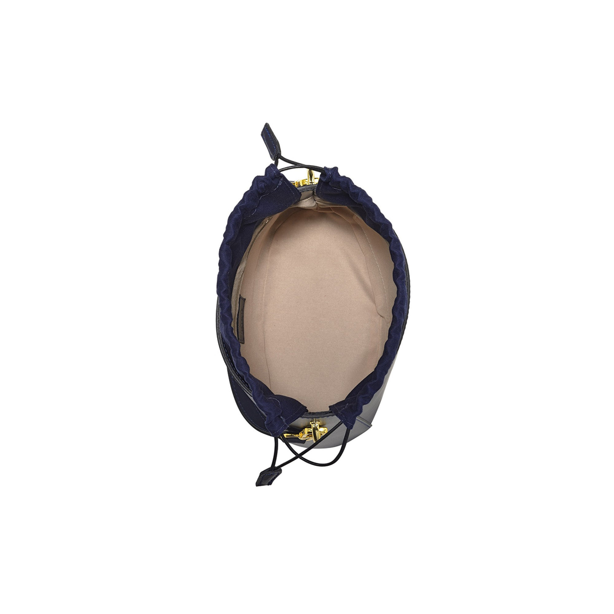 Secchiello rigido in pelle Microbucket blu navy MIA16 VENEZIA vista1