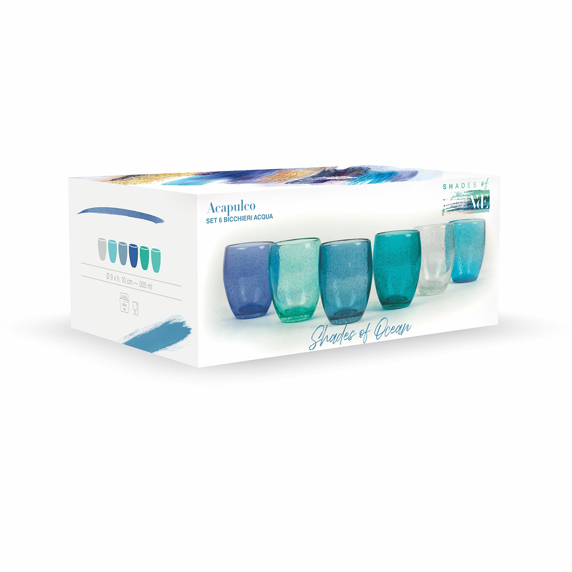 Acapulco Marea set 6 bicchieri acqua 300 ml, multicolor Villa D'Este Home Tivoli 1996 vista8
