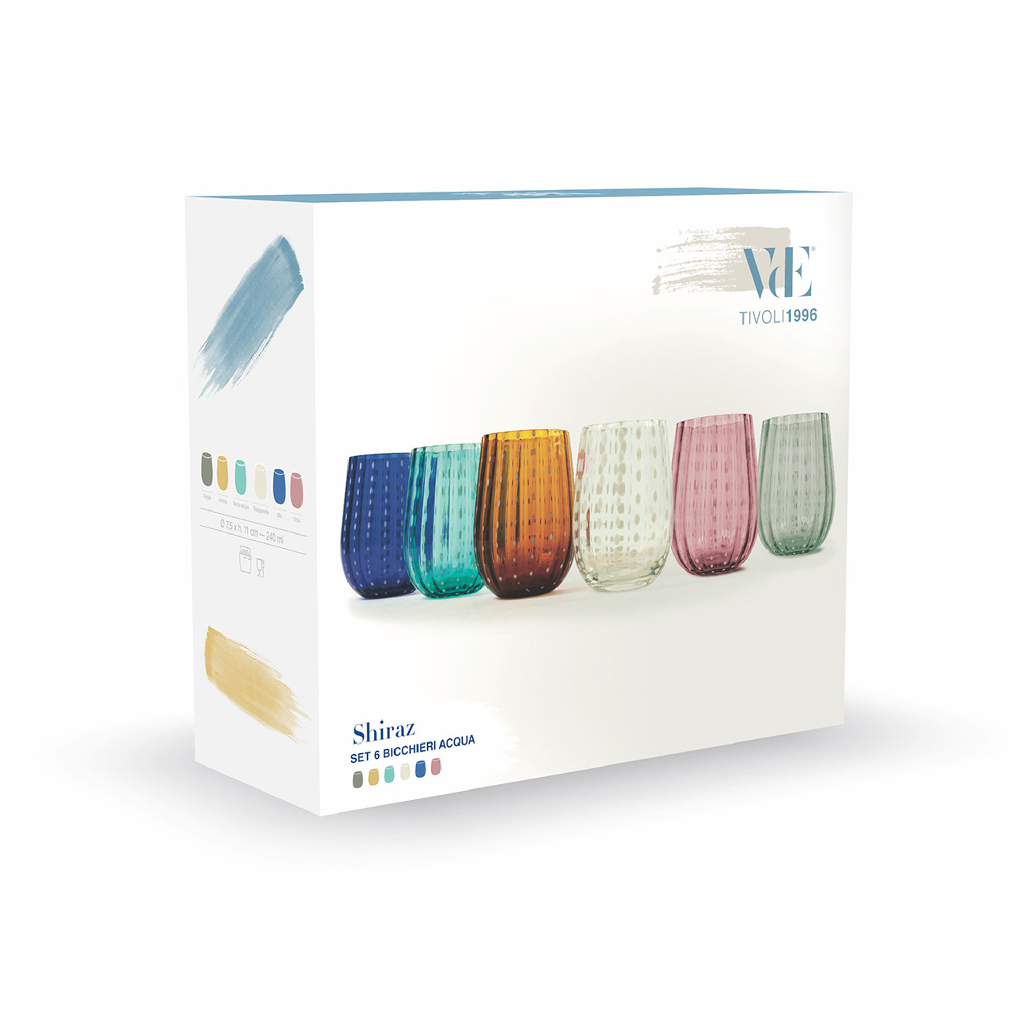 Shiraz set 6 bicchieri acqua 240 ml, multicolor Villa D'Este Home Tivoli 1996 vista7