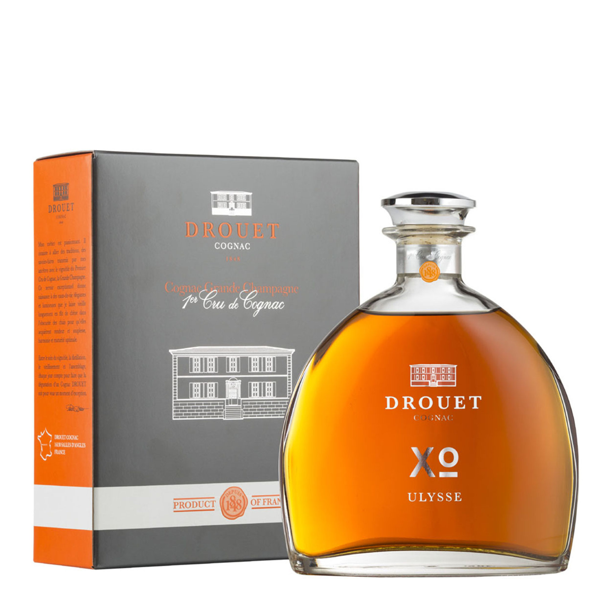 1 bottle 70 cl - Cognac X.O. Grande Champagne 1er Cru "Ulysse" age 15-25 years with case Drouet & Fils vista0