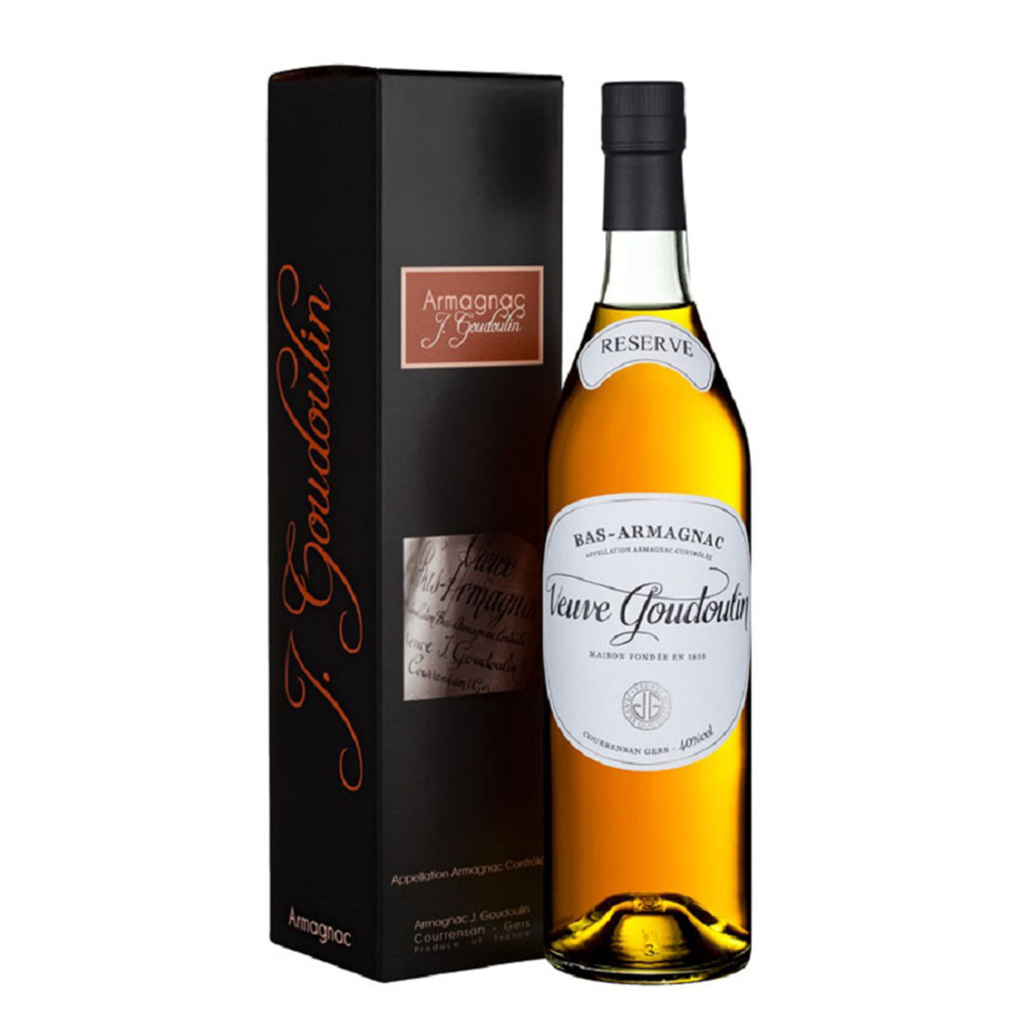 1 fles 70 cl - Bas-Armagnac Réserve leeftijd: vanaf 3 jaar met doos Veuve Goudoulin vista0