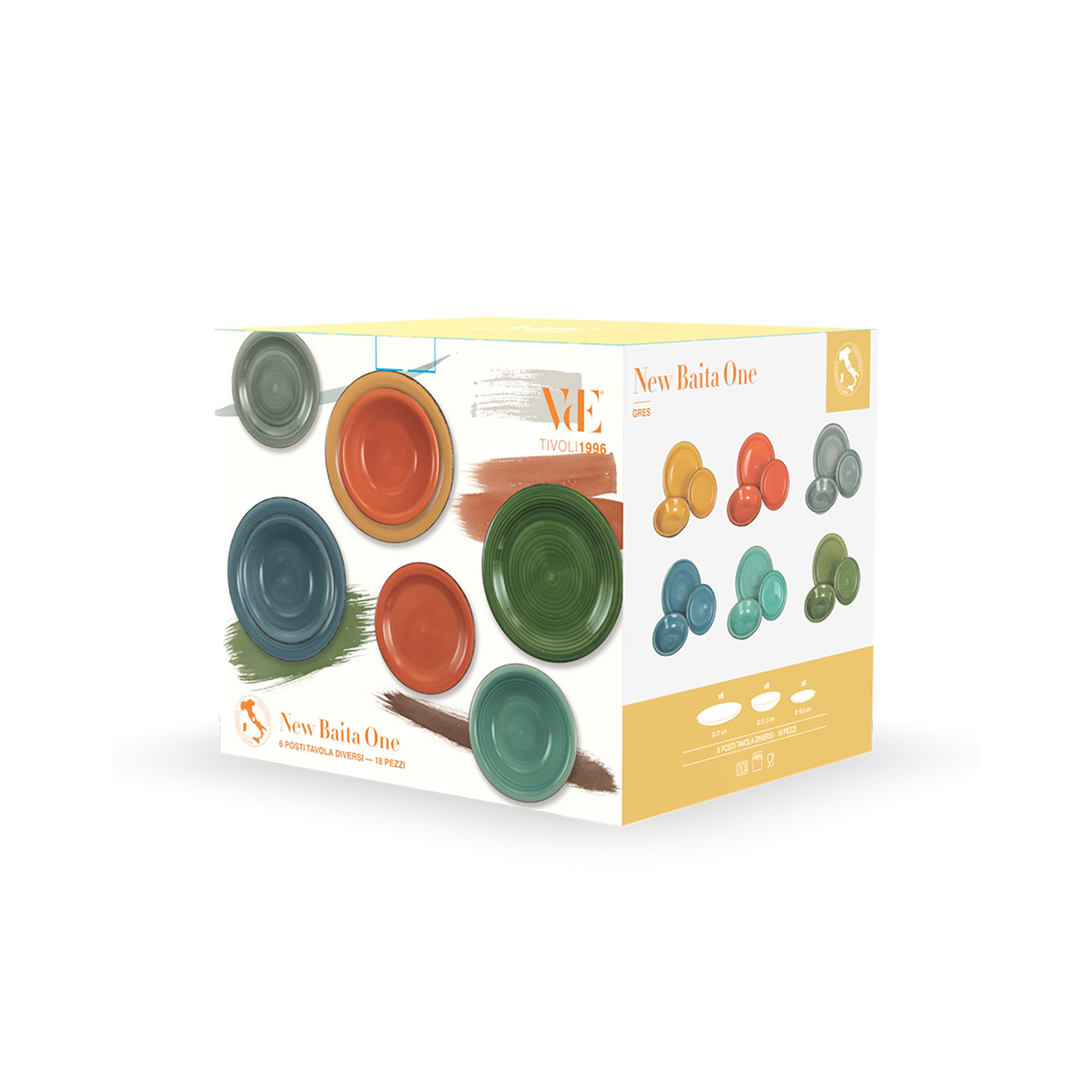 Nuevo Juego de vajilla Baita One de 18 piezas, multicolor Villa d'Este vista1