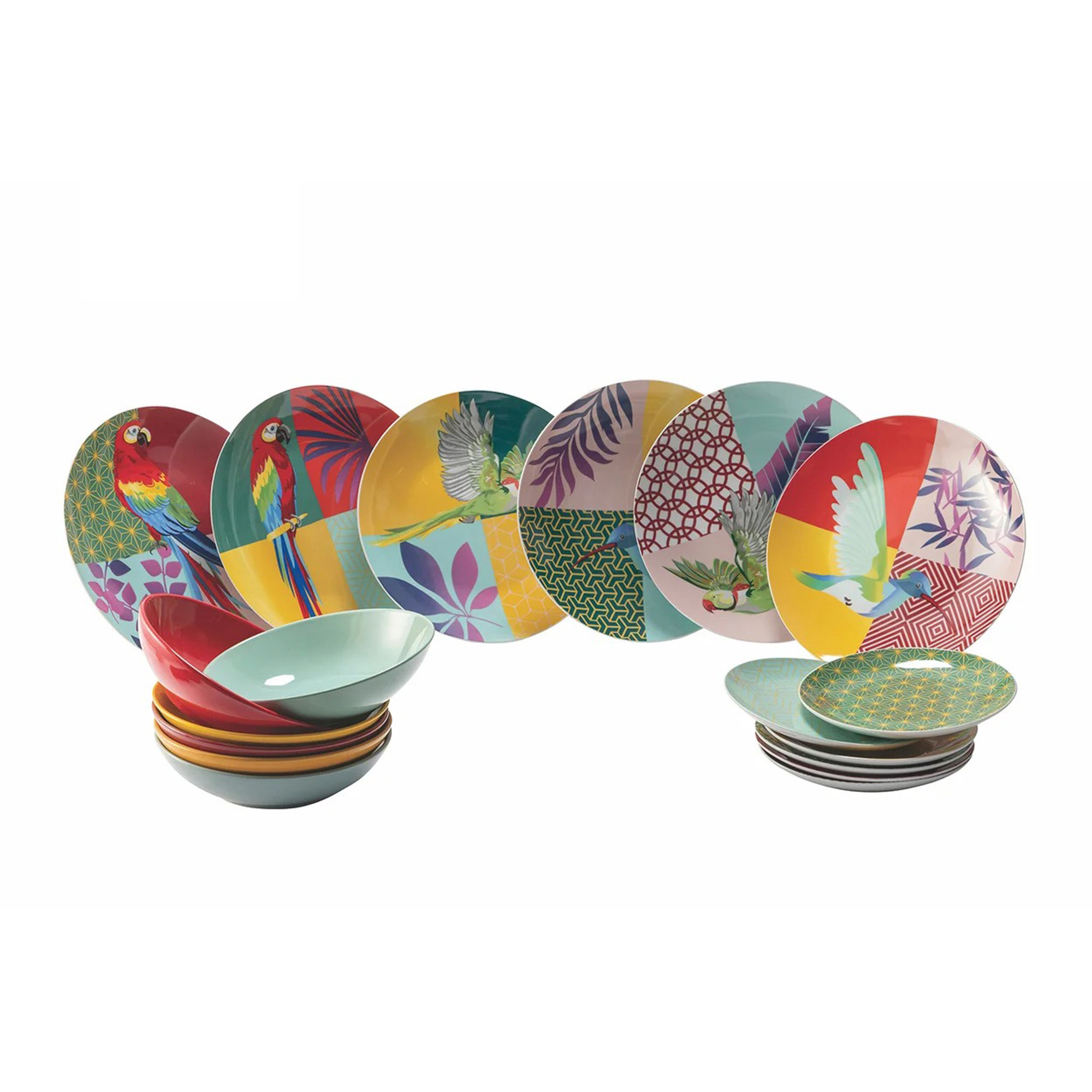 Parrot Groove Servizio tavola 18 pezzi, multicolor Villa D'Este Home Tivoli 1996 vista0