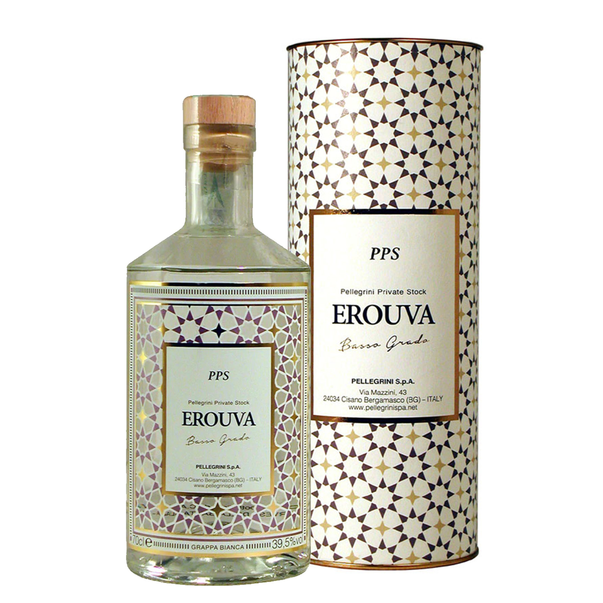1 fles 70 cl - Lage Alcohol Grappa Bianca met buisverpakking Erouva vista0