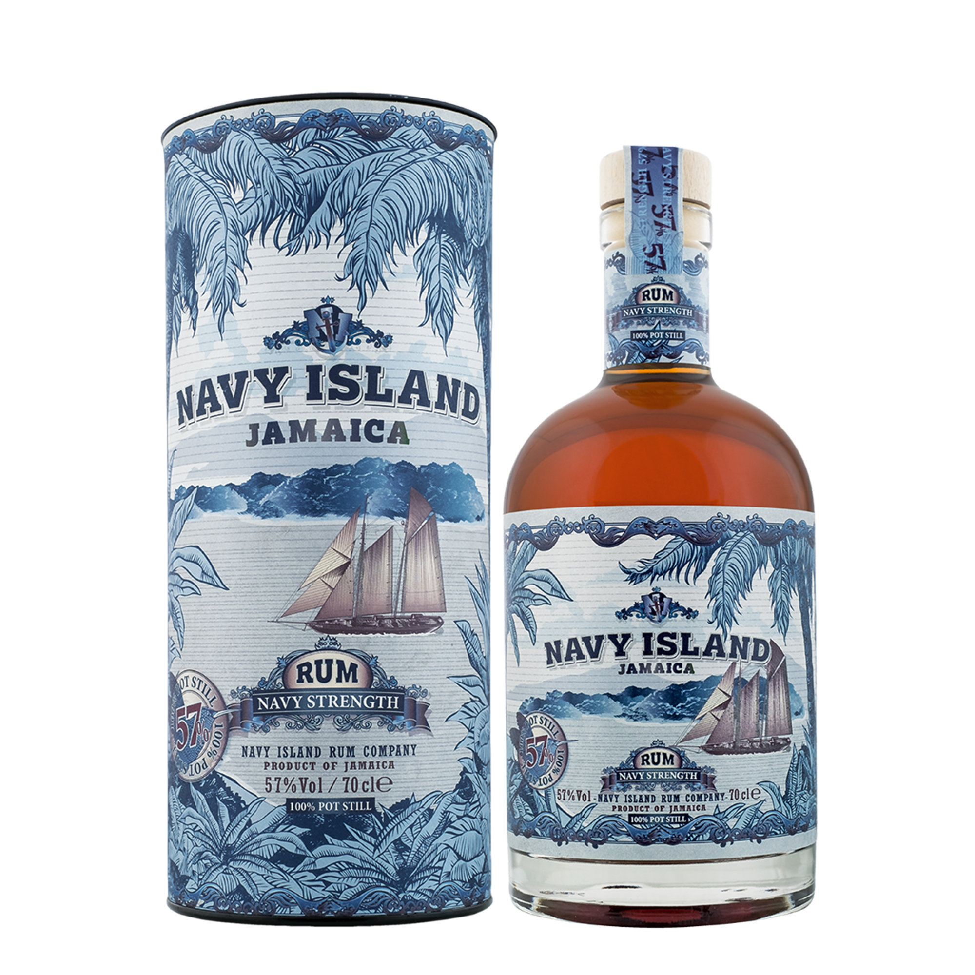1 Flasche 70 cl - Jamaica Rum "Navy Strength" in Rohrverpackung Navy Island Rum vista0