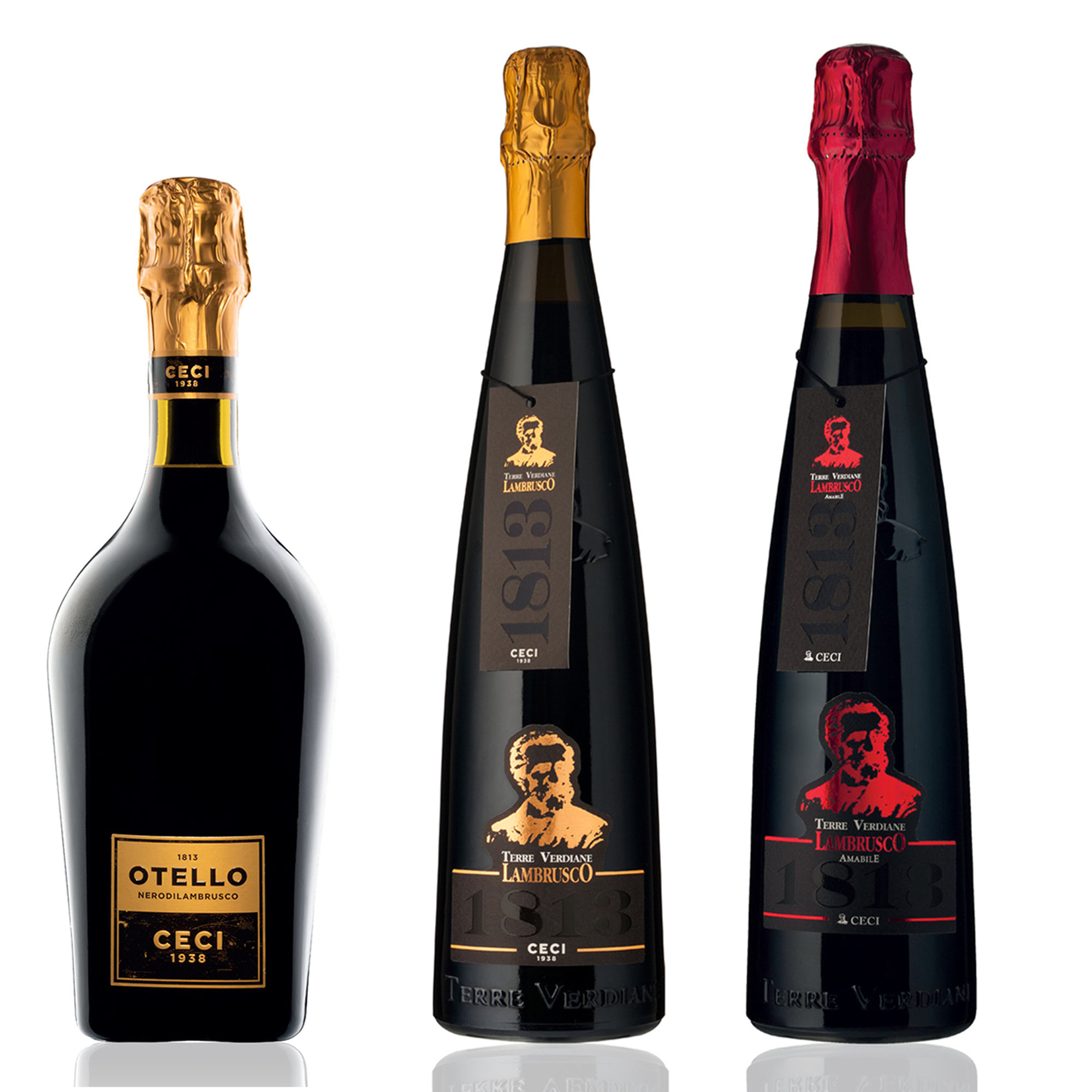 3 gemischte Flaschen: Otello - Lambrusco Secco - Lambrusco Amabile Ceci vista0